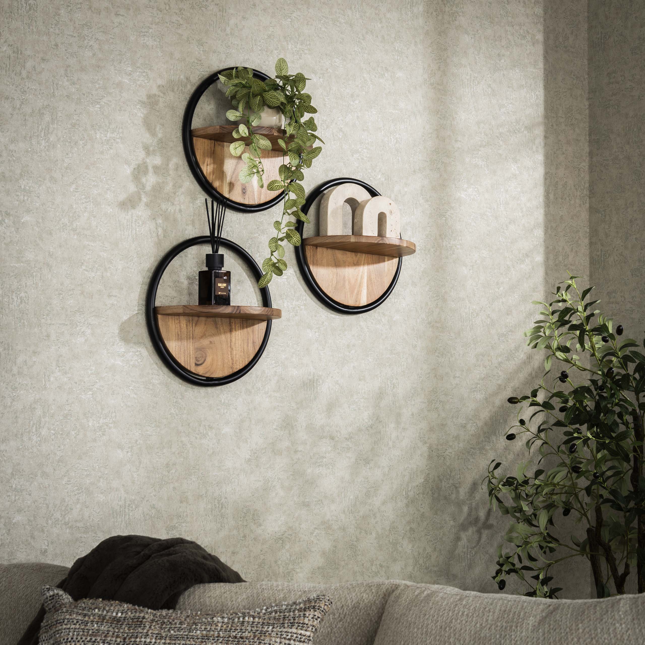 Wall shelf Round set/3