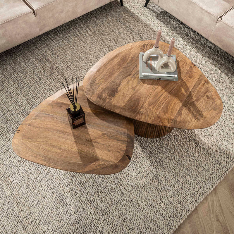 Salontafel Wave driehoekig set/2