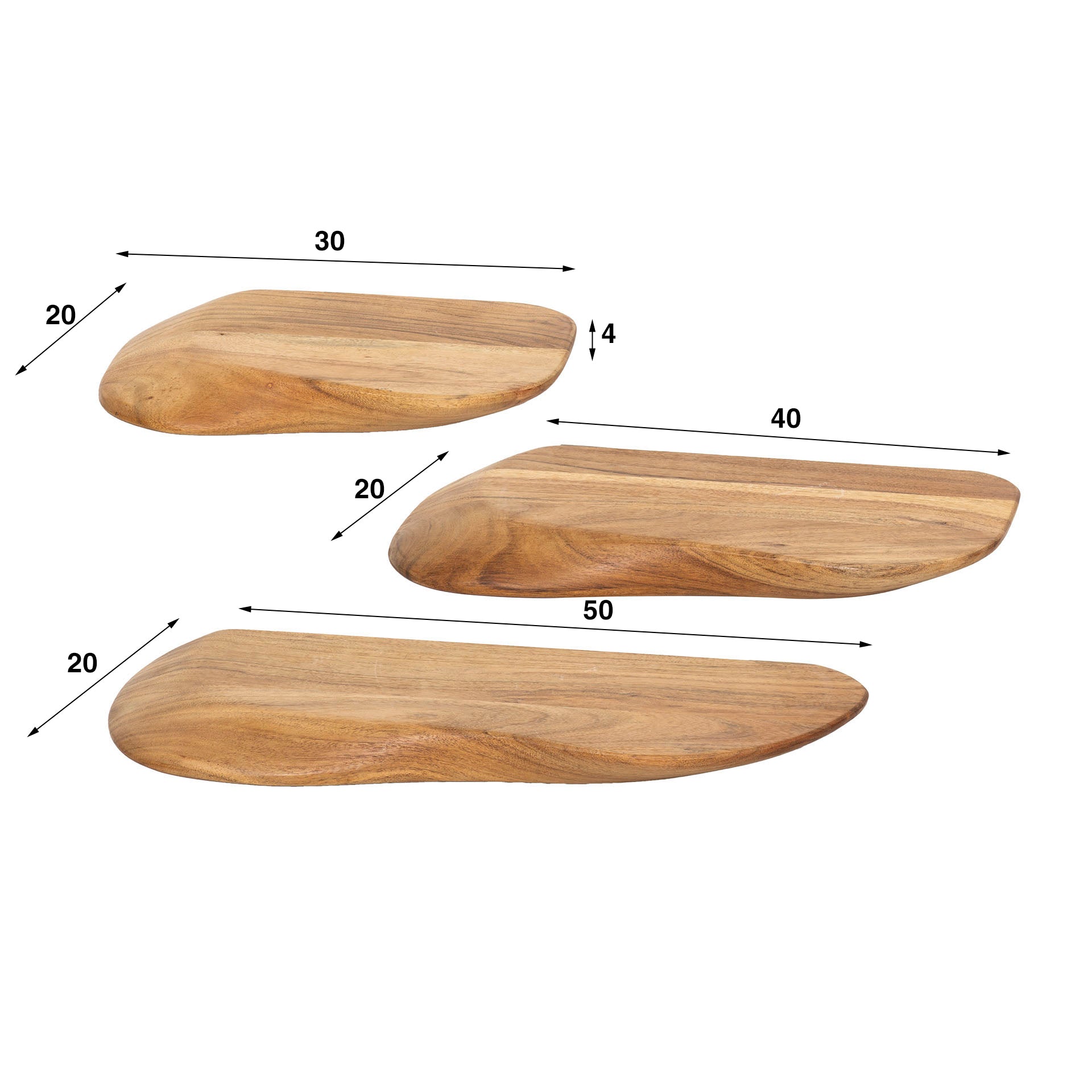Wall shelf Organic set/3
