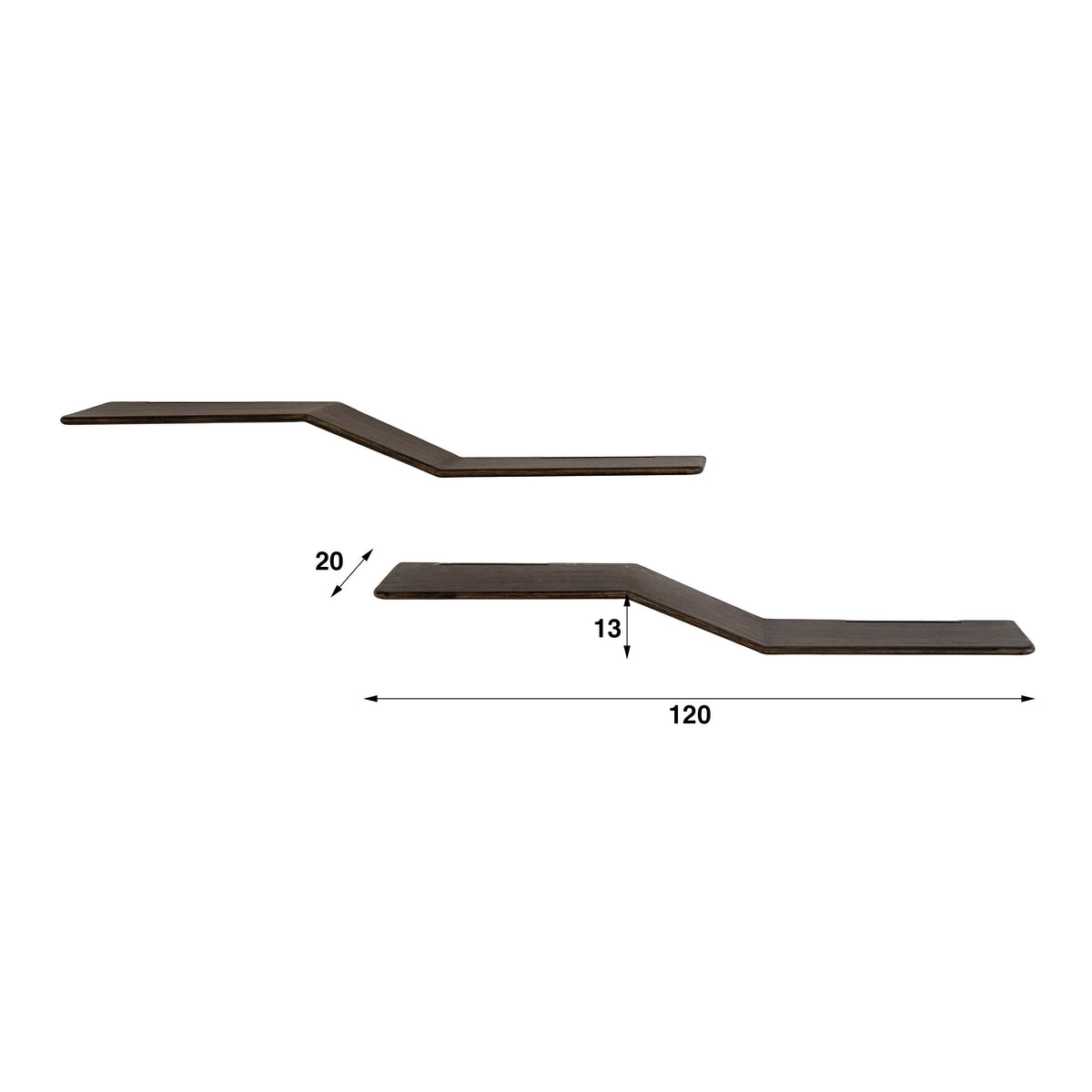 Wandplank Maya Teak S-shape set/2 - foto 3