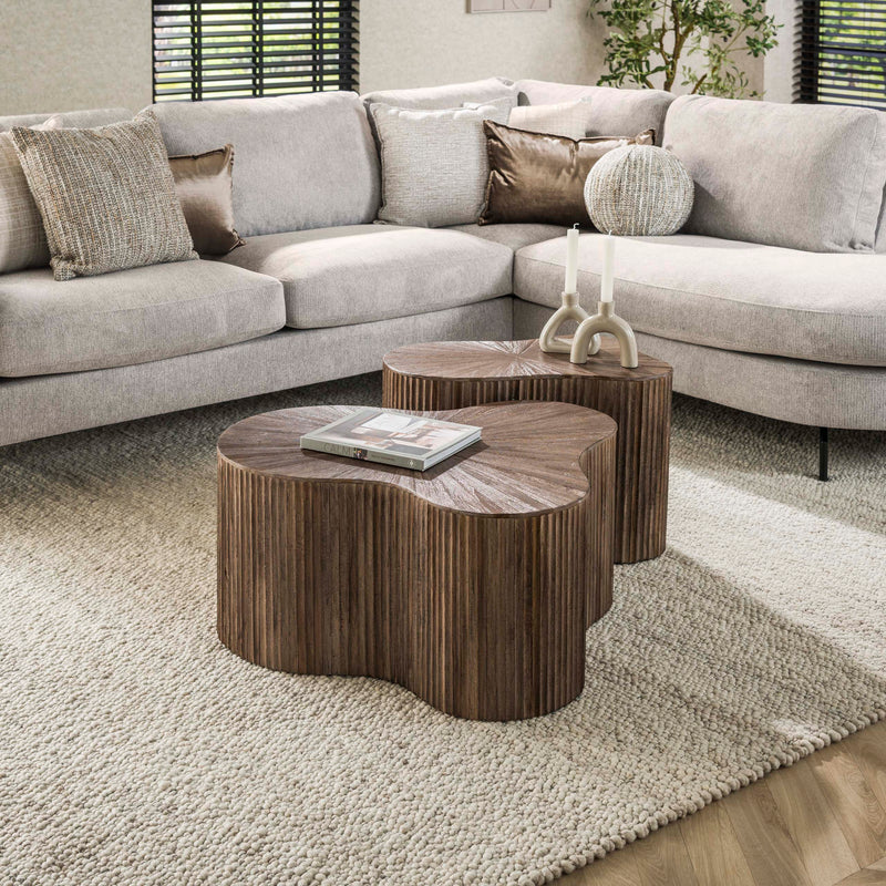 Salontafel Maya Teak shamrock set/2