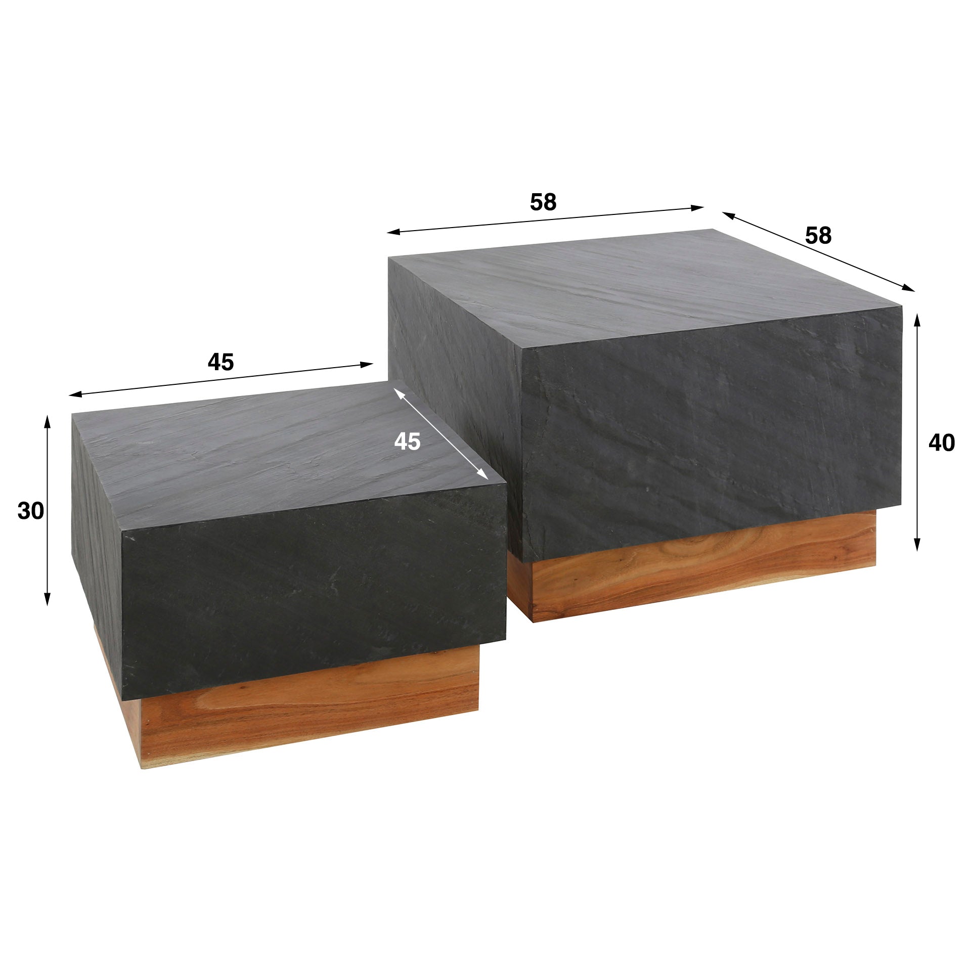 Salontafel Blox Slate set/2