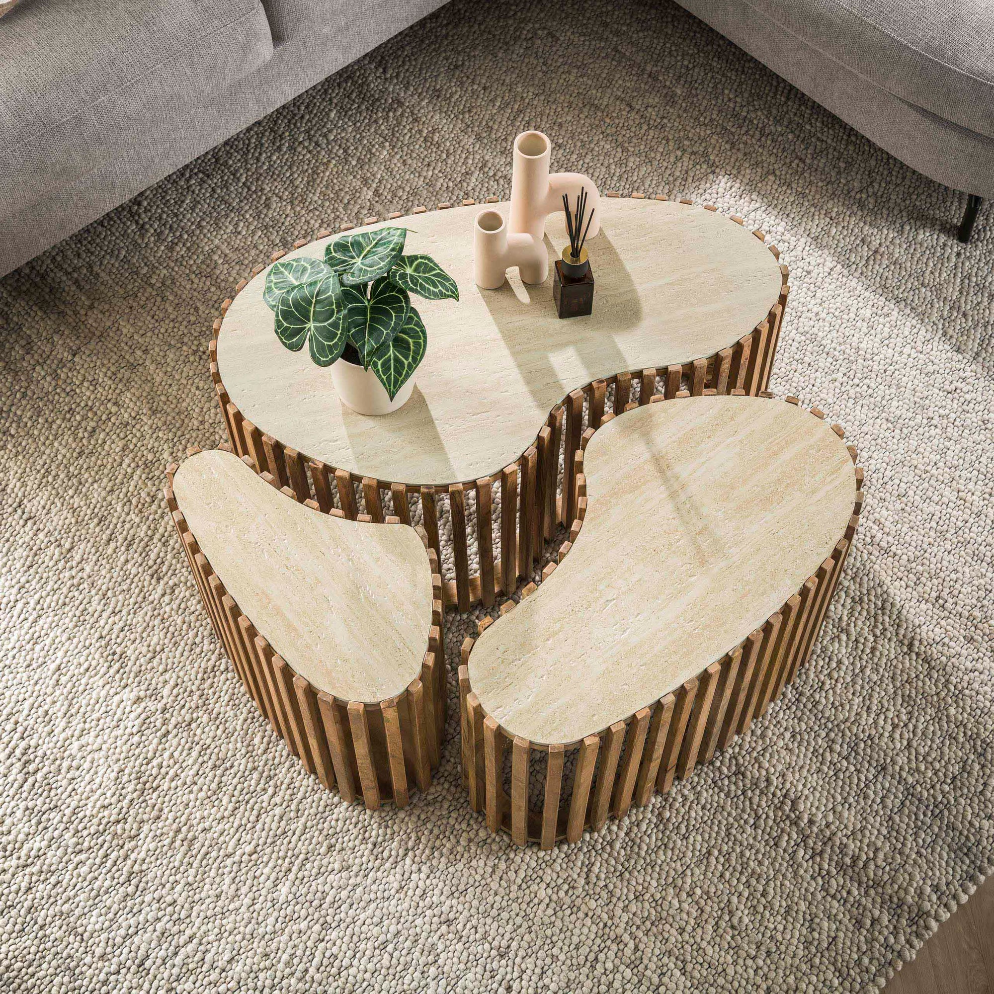 Salontafel Nuovo niervormig set/3