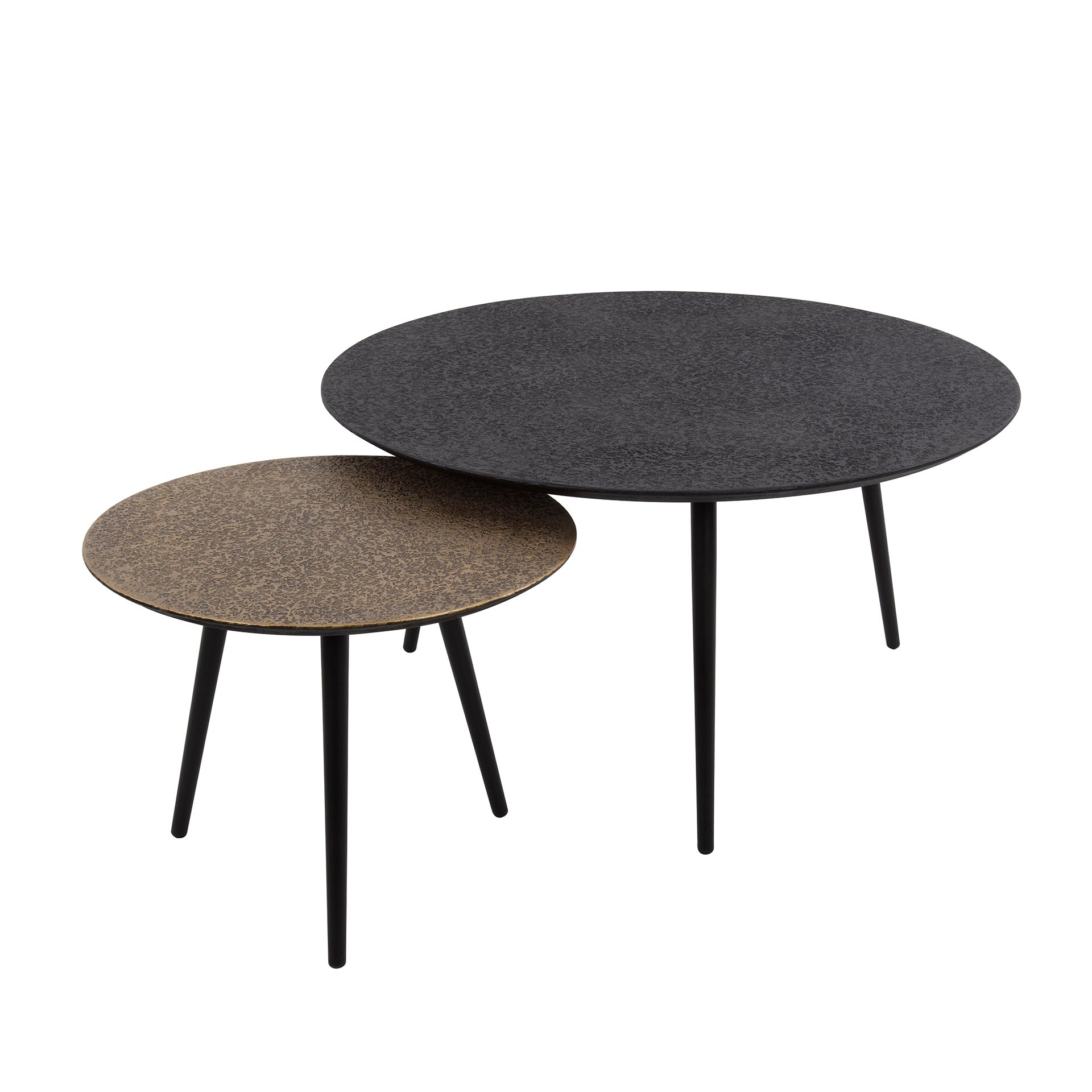 Salontafel Metallic rond set/2