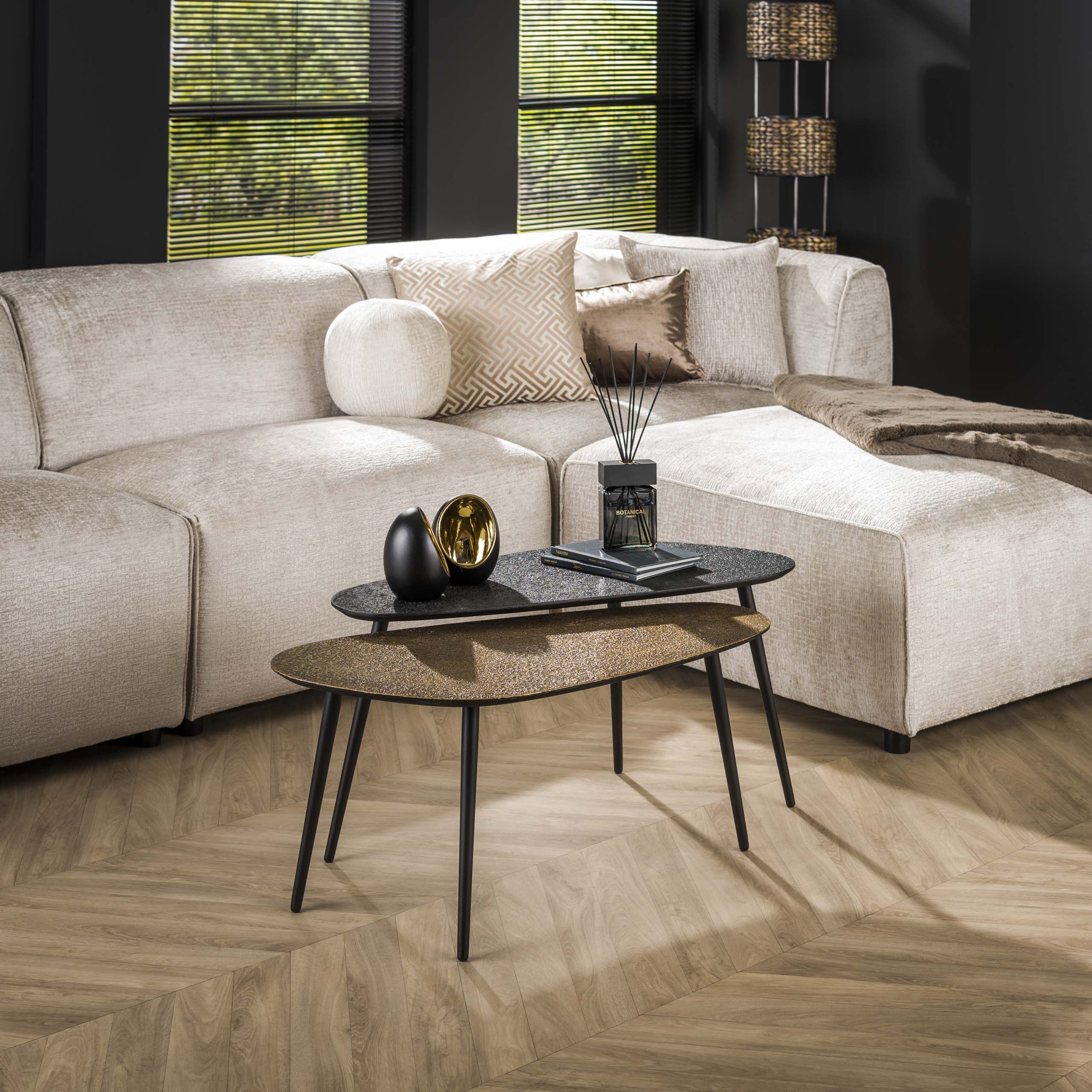 Salontafel Metallic niervormig set/2