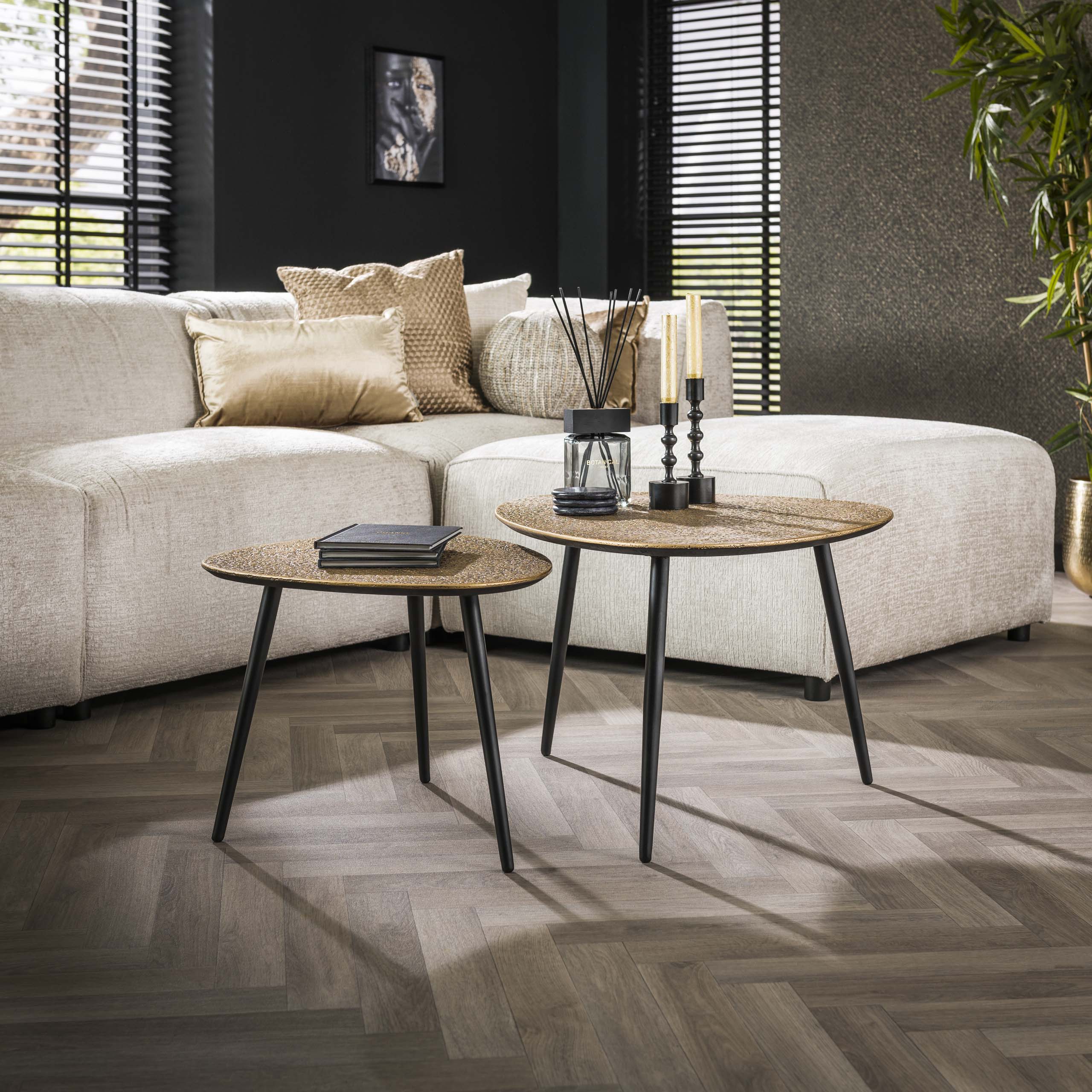 Salontafel Metallic driehoekig set/2