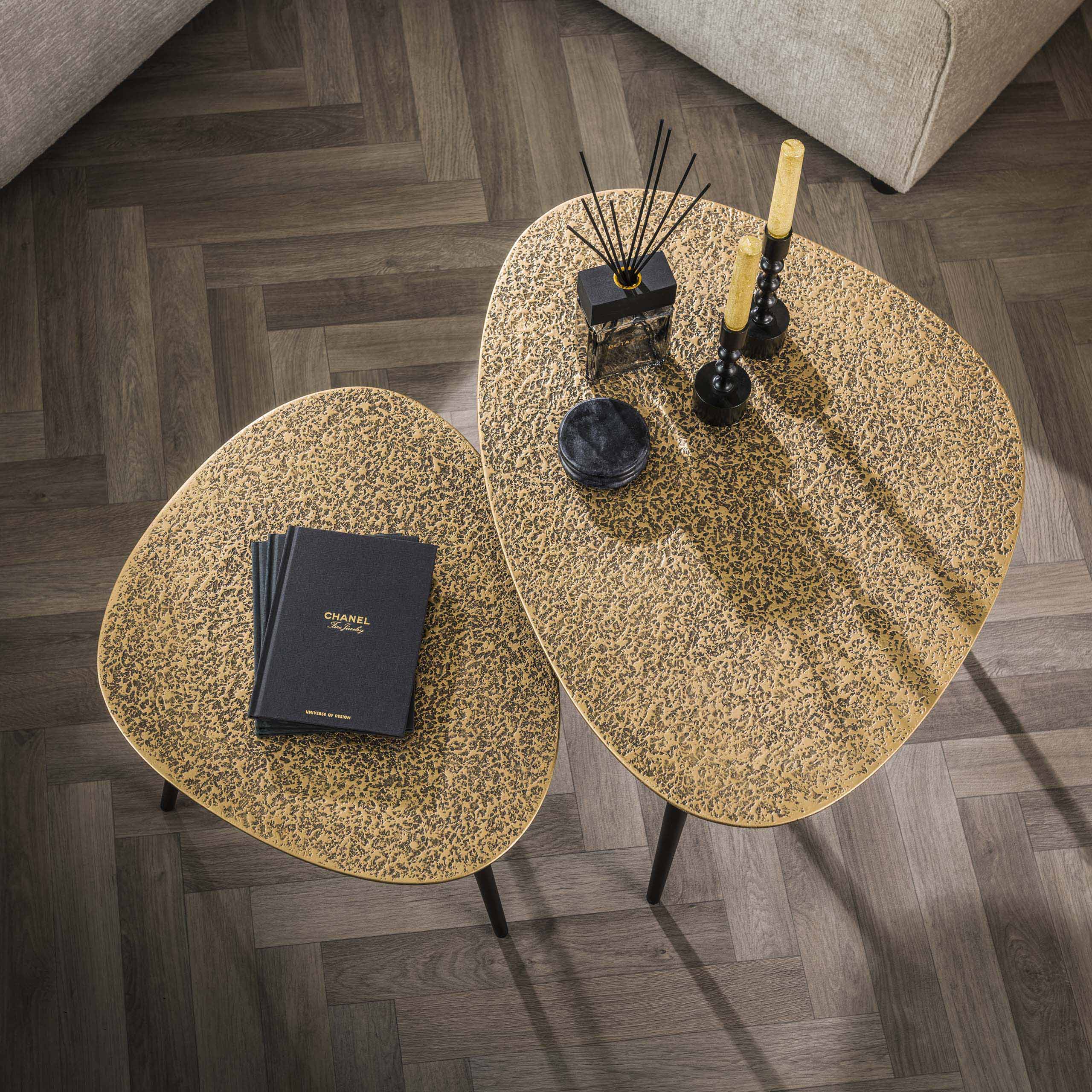 Salontafel Metallic driehoekig set/2