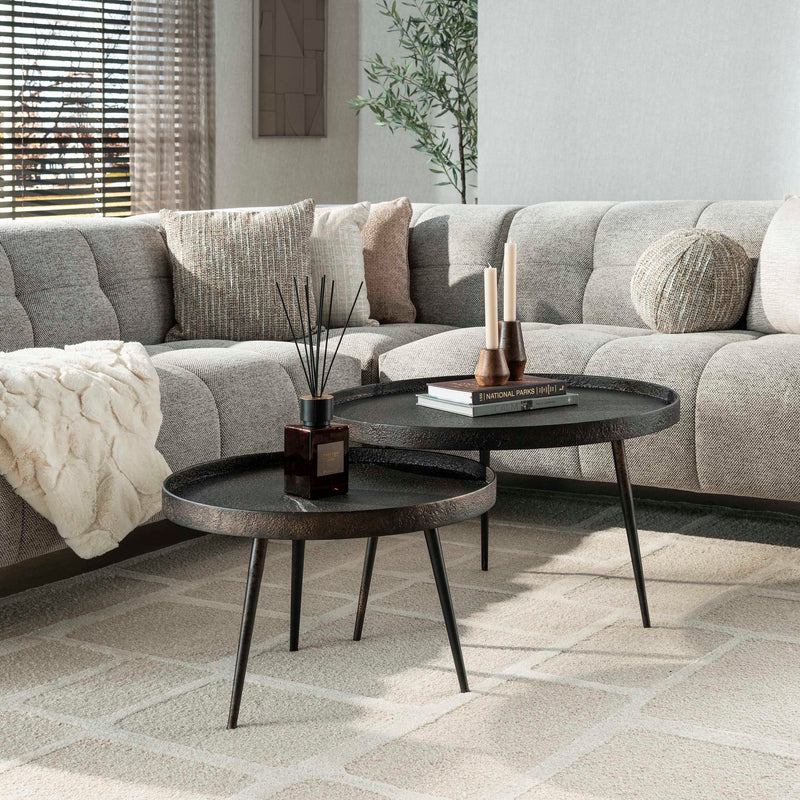 Salontafel Metallic rond set/2