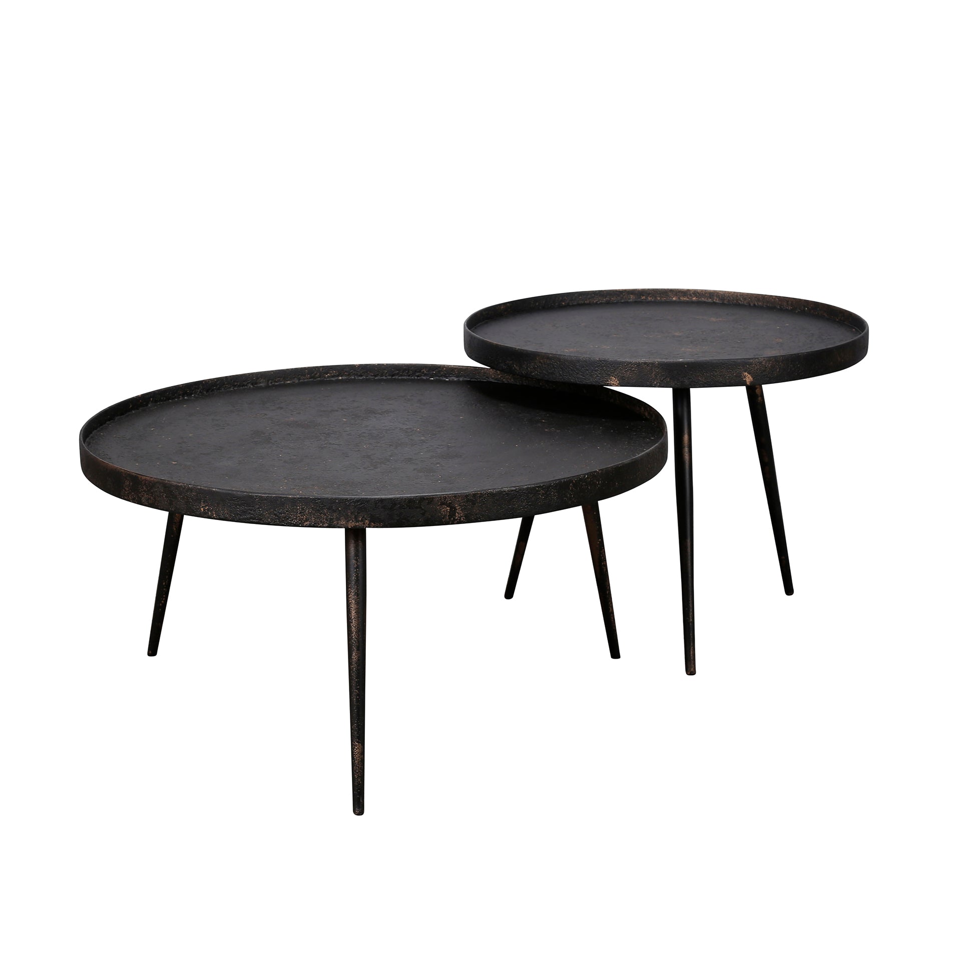 Salontafel Metallic rond set/2