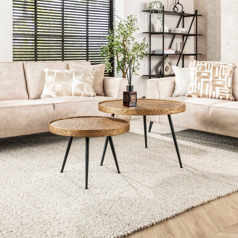 Salontafel Metallic rond set/2