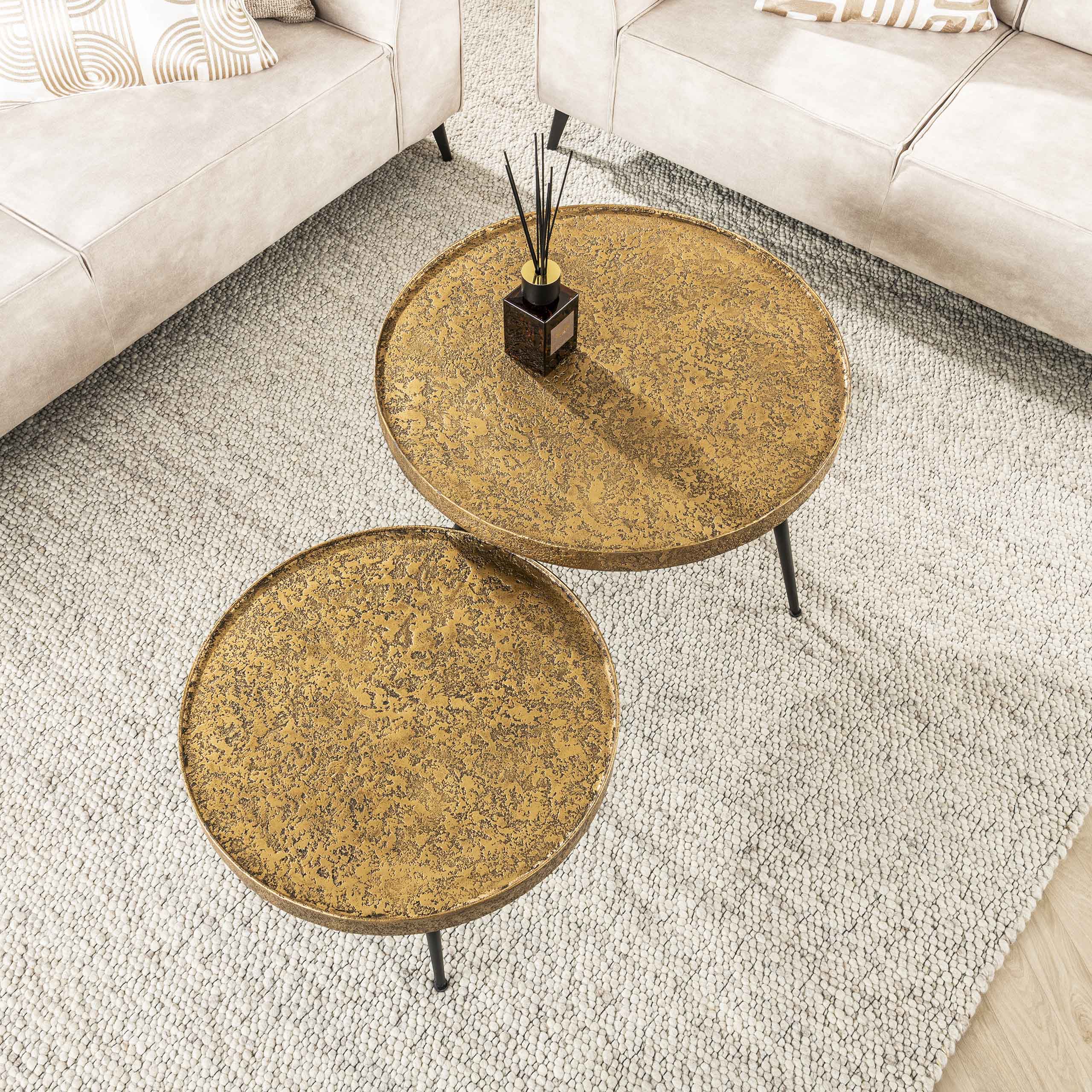 Salontafel Metallic rond set/2