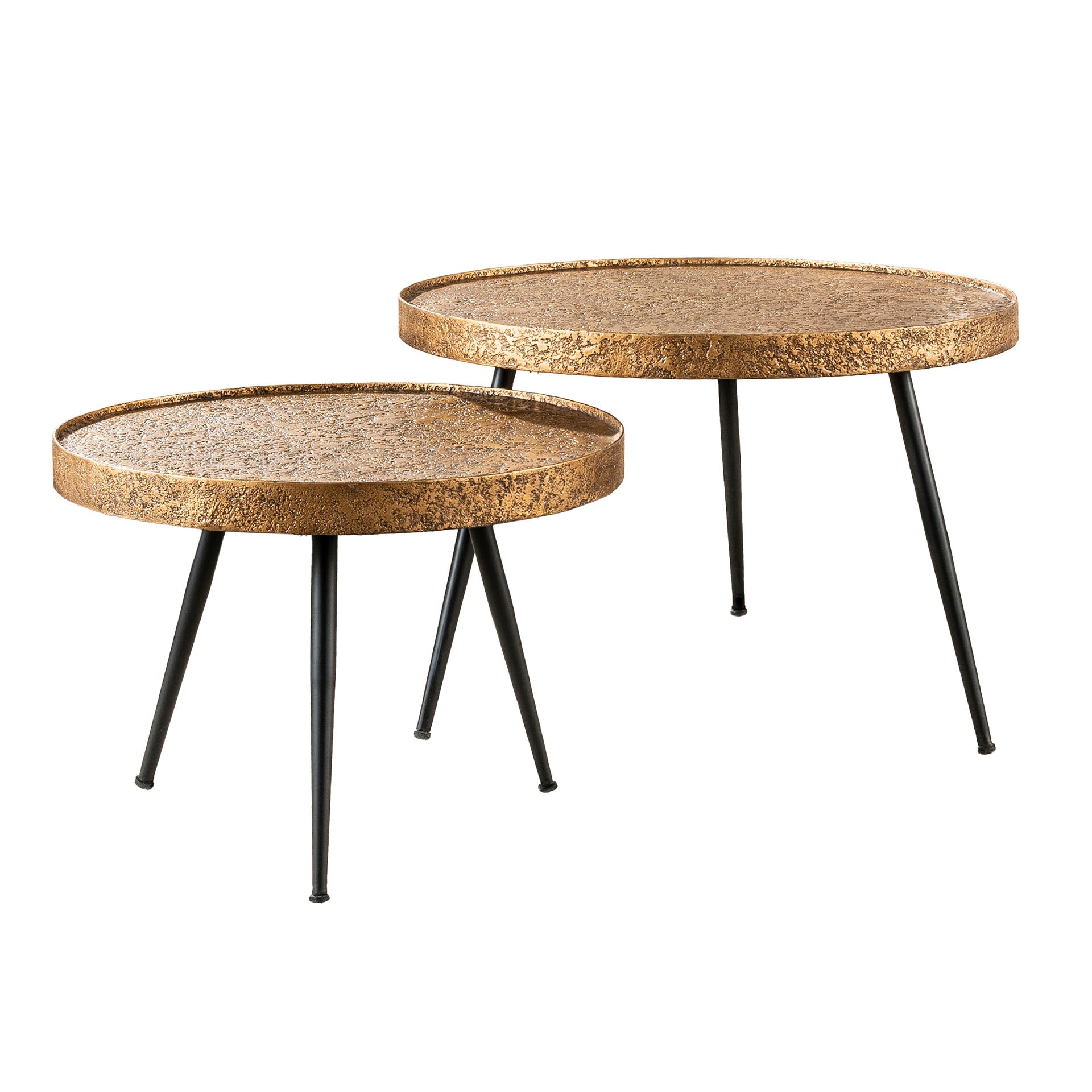 Salontafel Metallic rond set/2