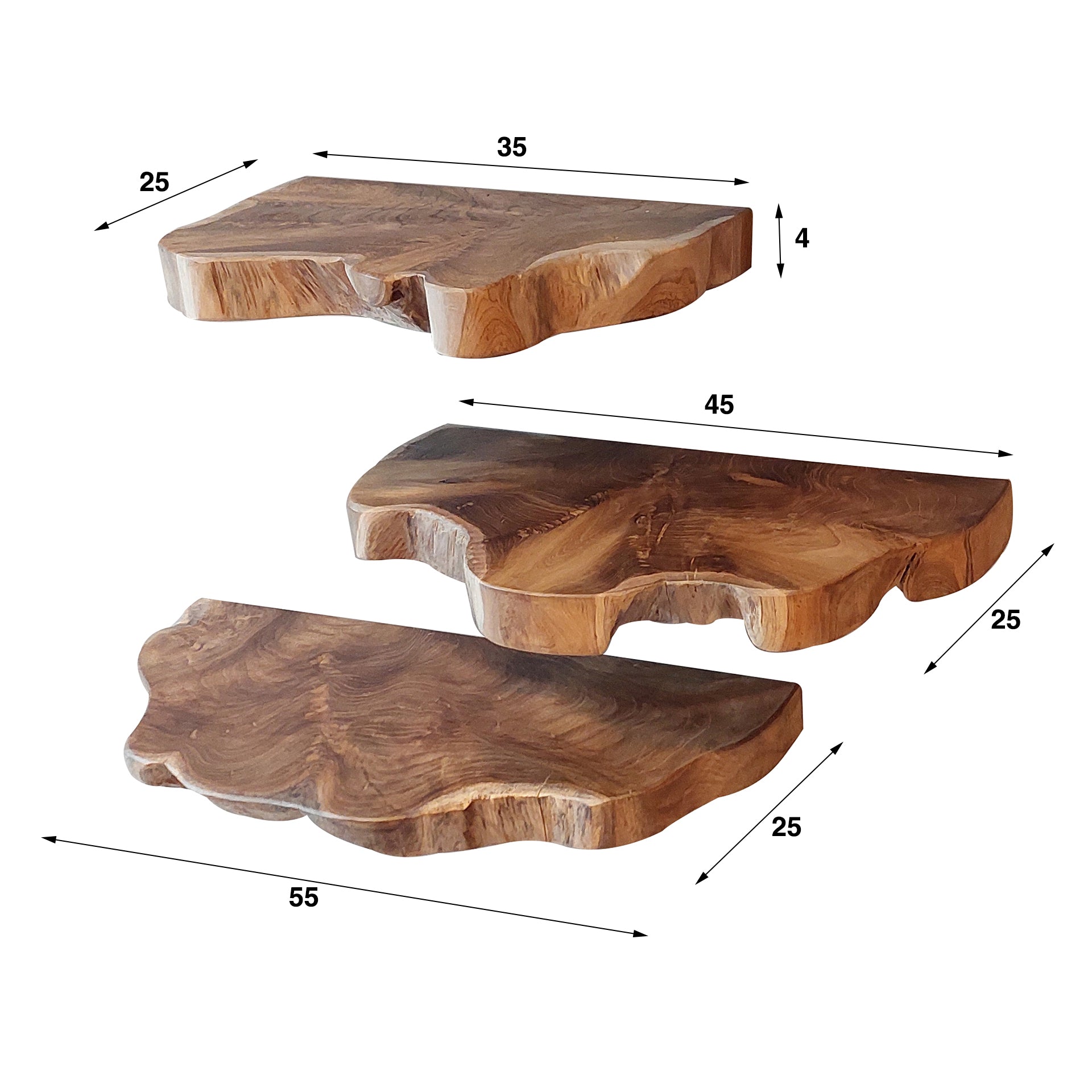 Wandregal Natural Line 3er-Set