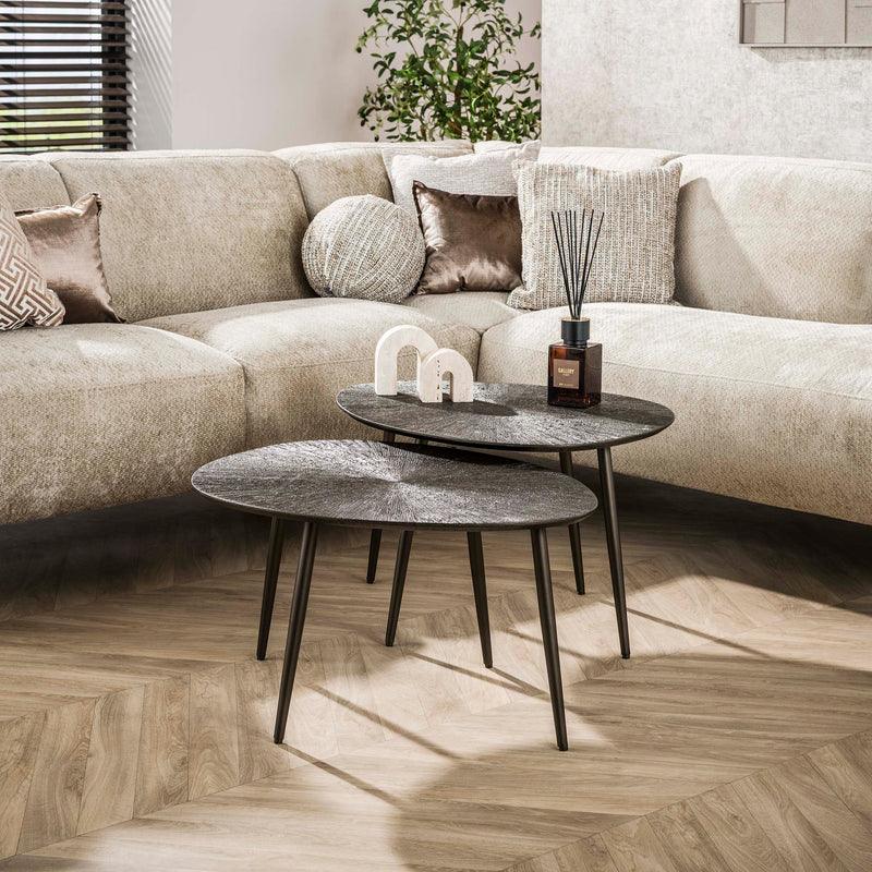 Salontafel Brown Ray leaf set/2