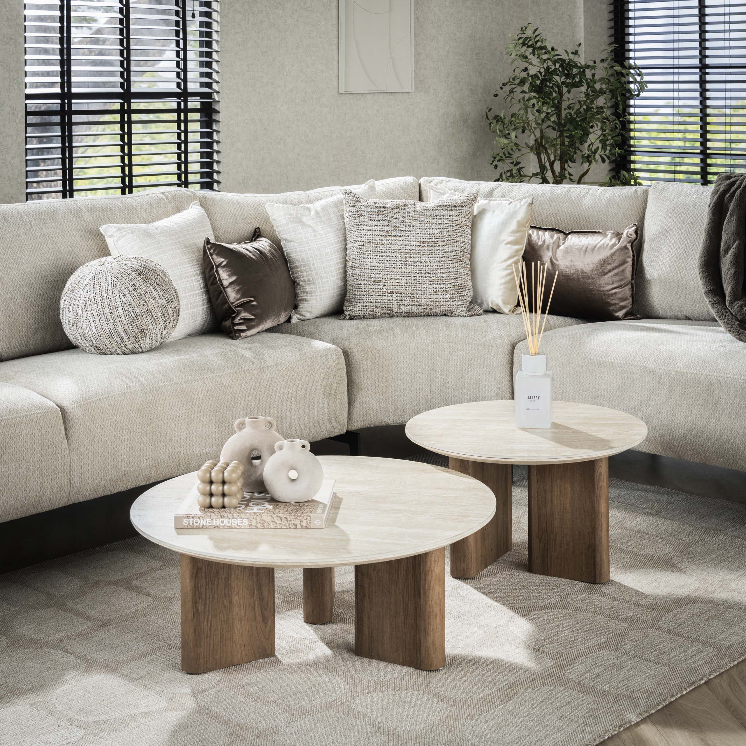 Salontafel Romano rond set/2