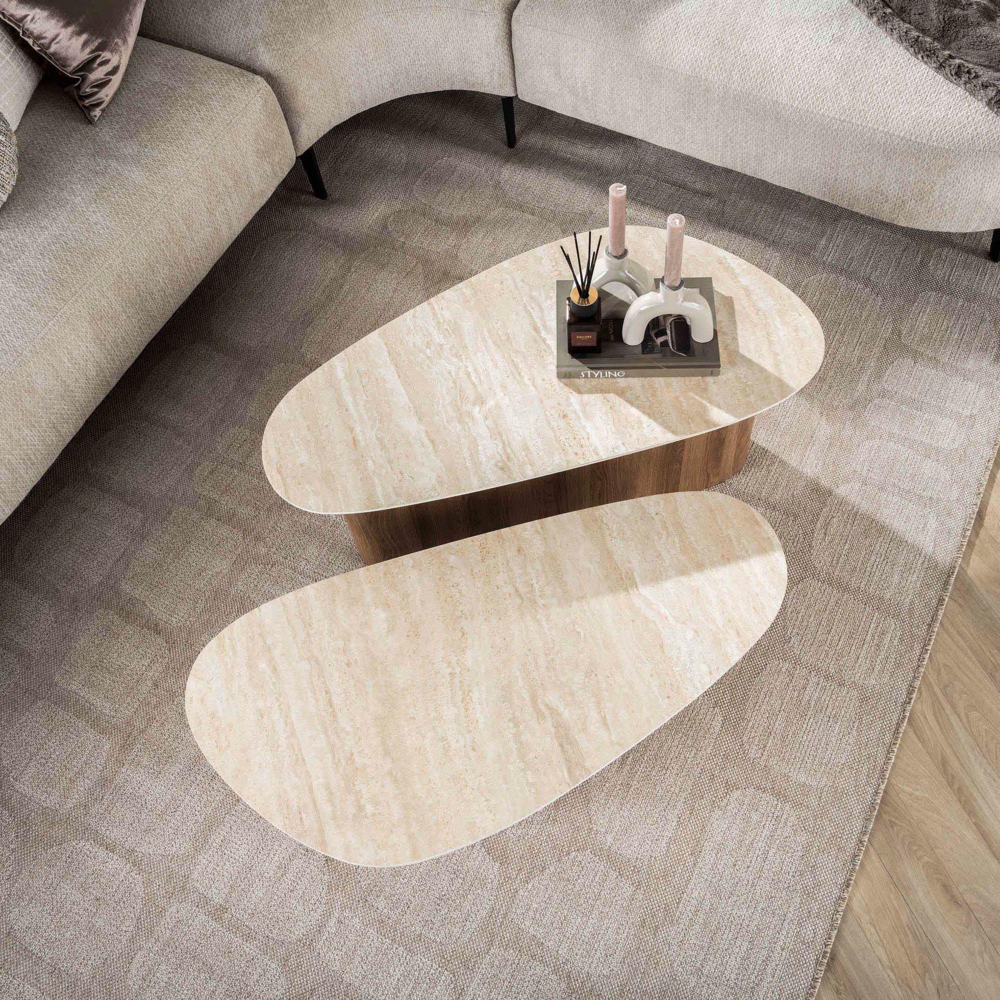 Salontafel Romano driehoekig set/2
