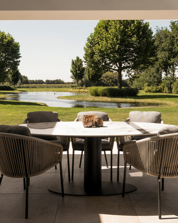 Keramische tafel Calacatta Oro - Ovaal - Ossy onderstel