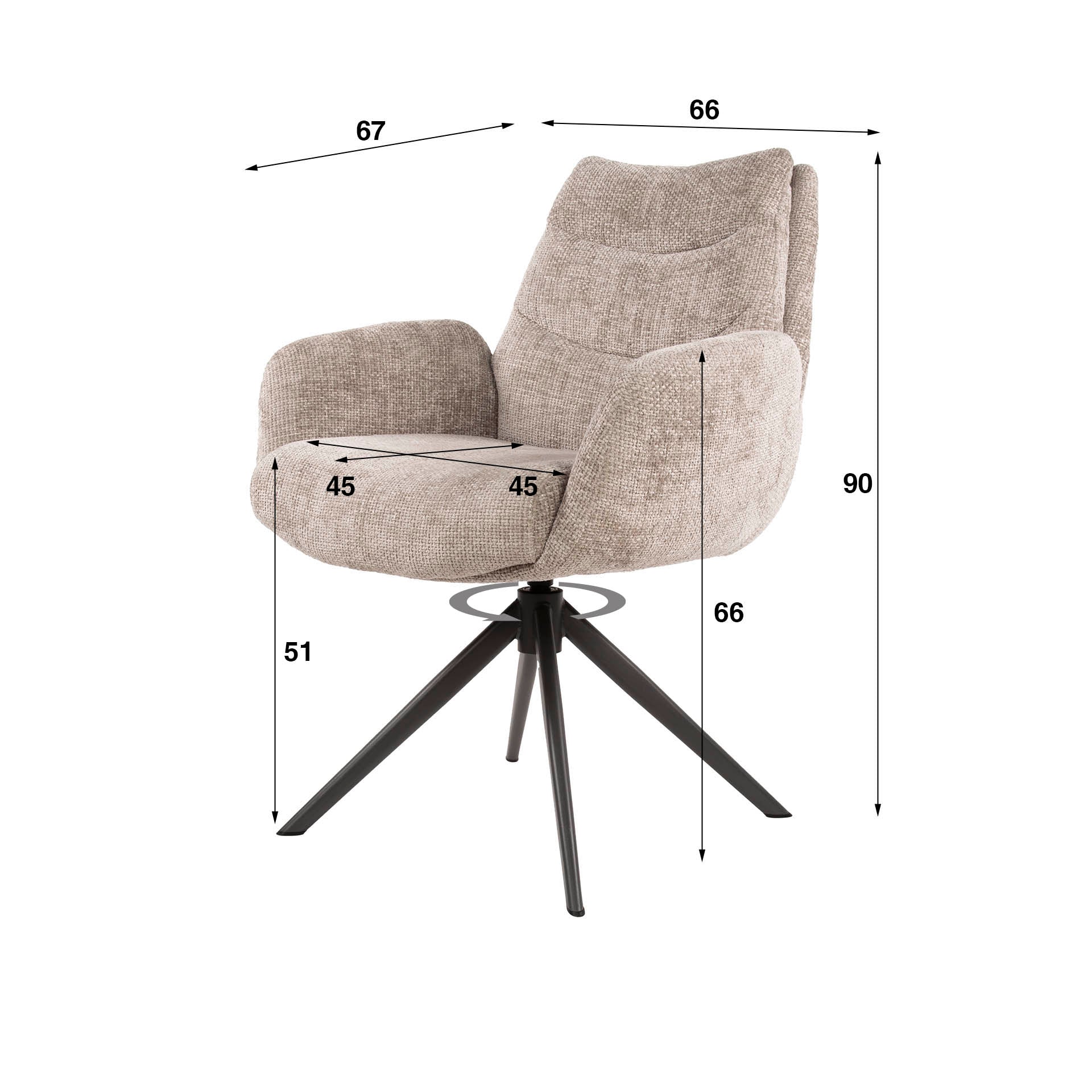 Armstoel Lounge draaibaar VPE2
