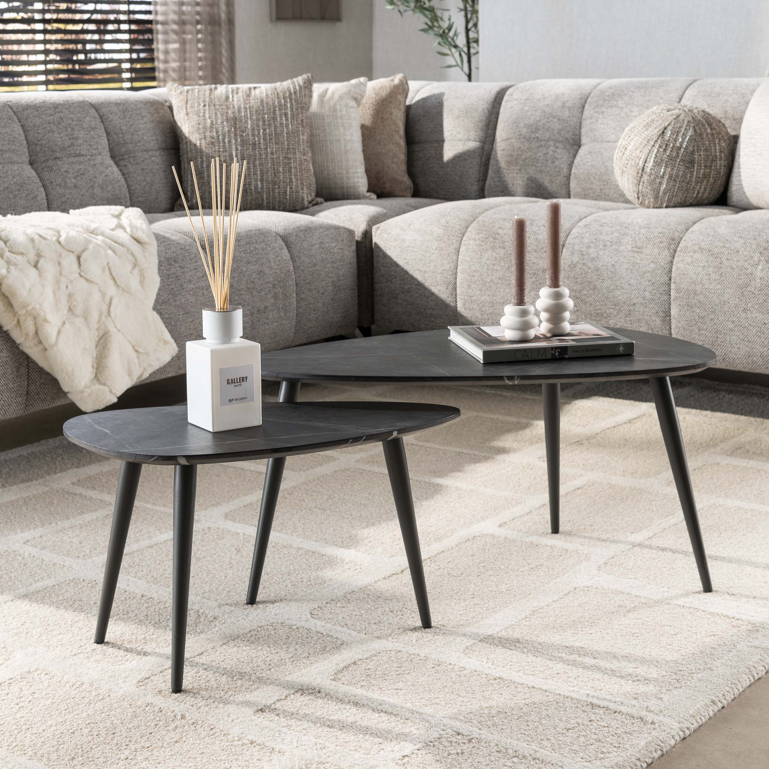 Salontafel Onyx peervormig set/2