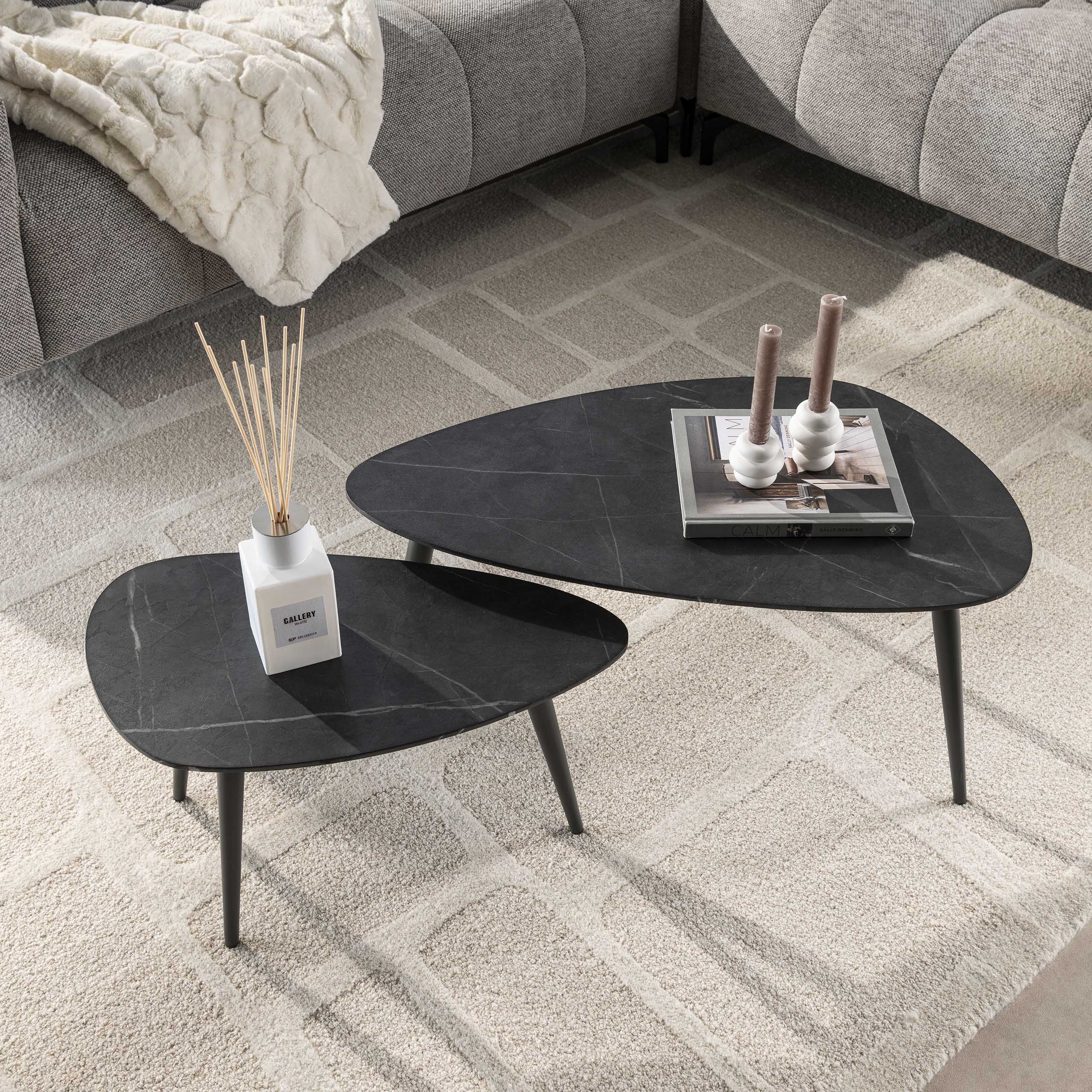 Salontafel Onyx peervormig set/2