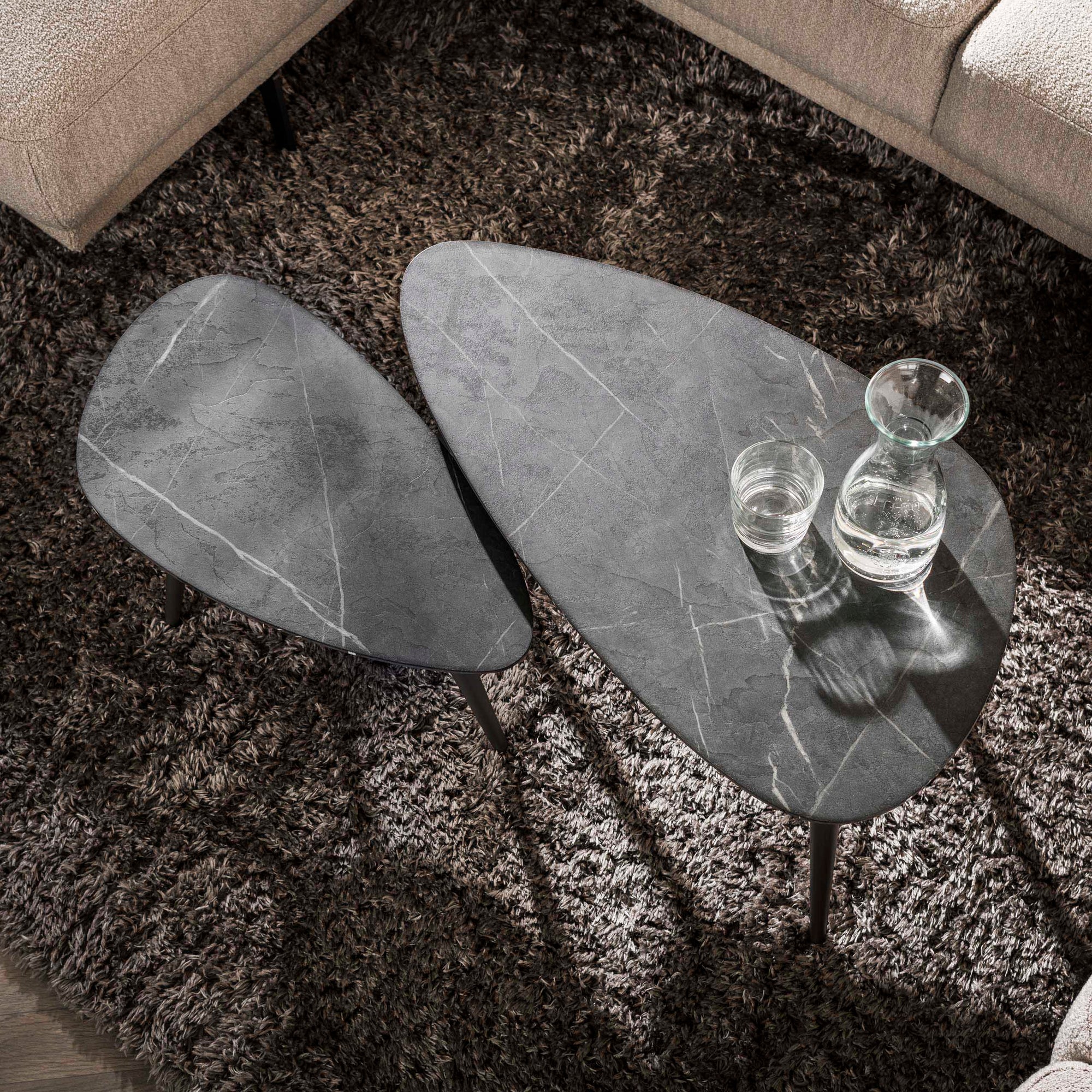 Salontafel Onyx peervormig set/2