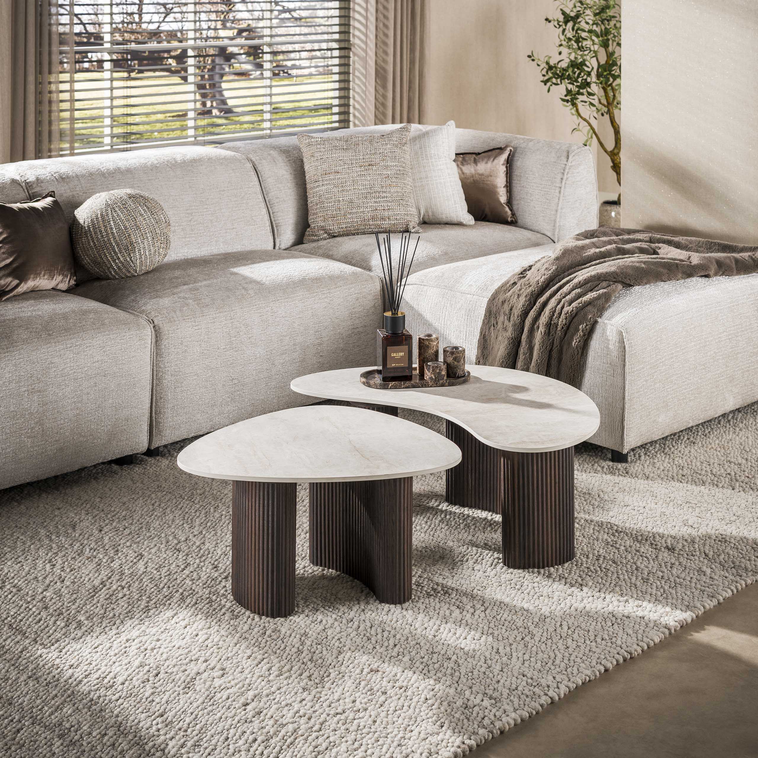 Couchtisch Ceramo organisch 2er-Set
