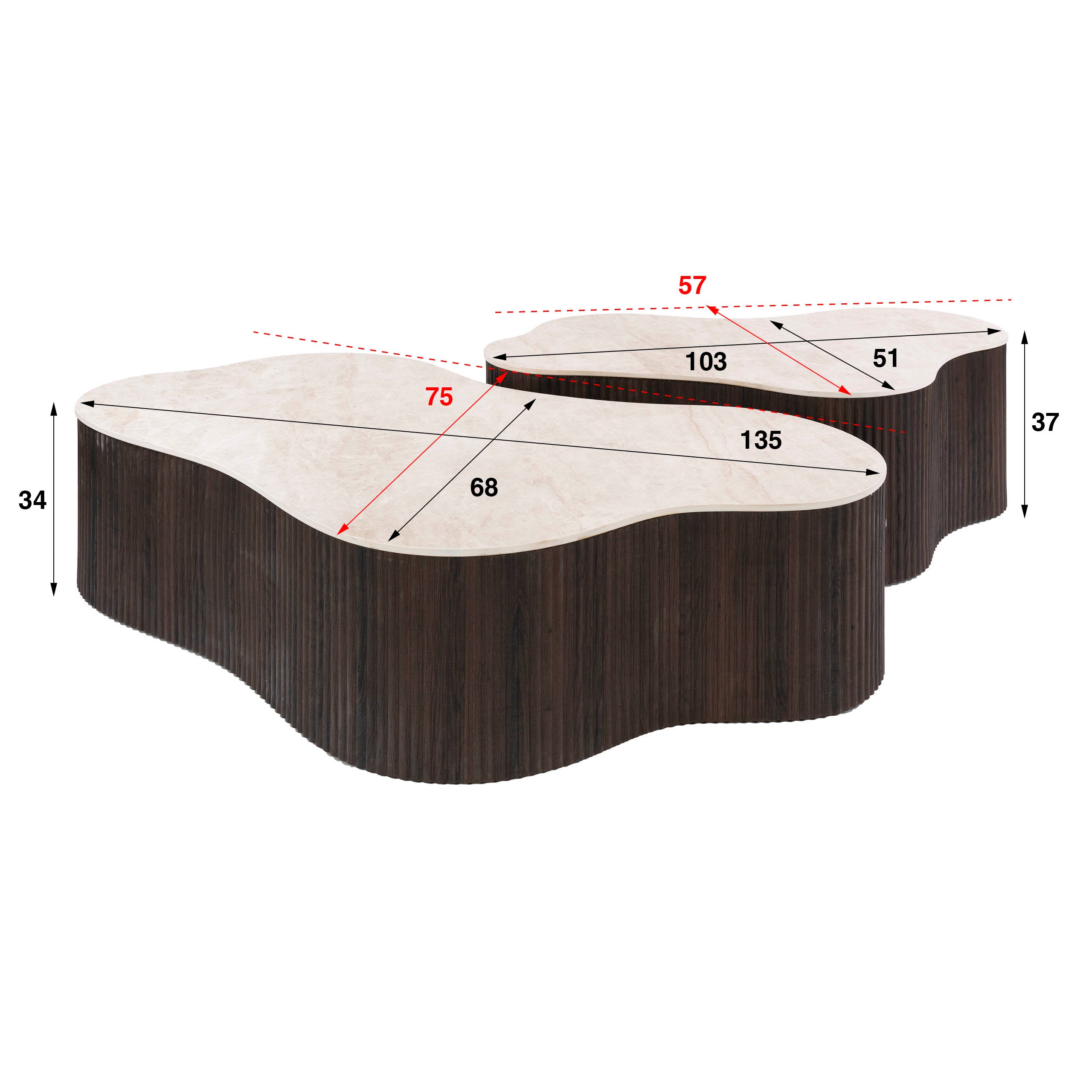 Salontafel Ceramo grande set/2