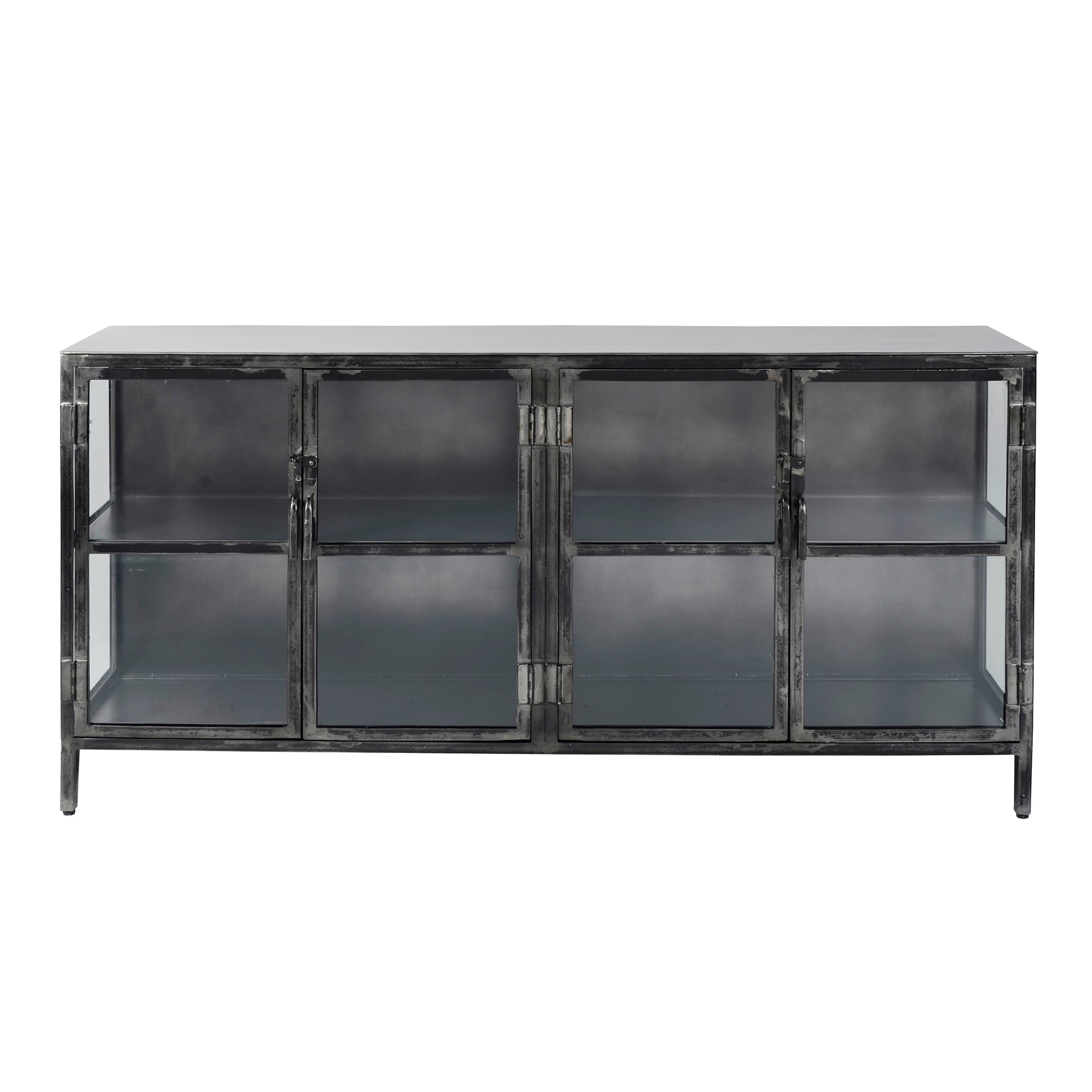 Dressoir Rift Metal 4 deuren / Gunmetal sfeerbeeld 3 - Industrial Home