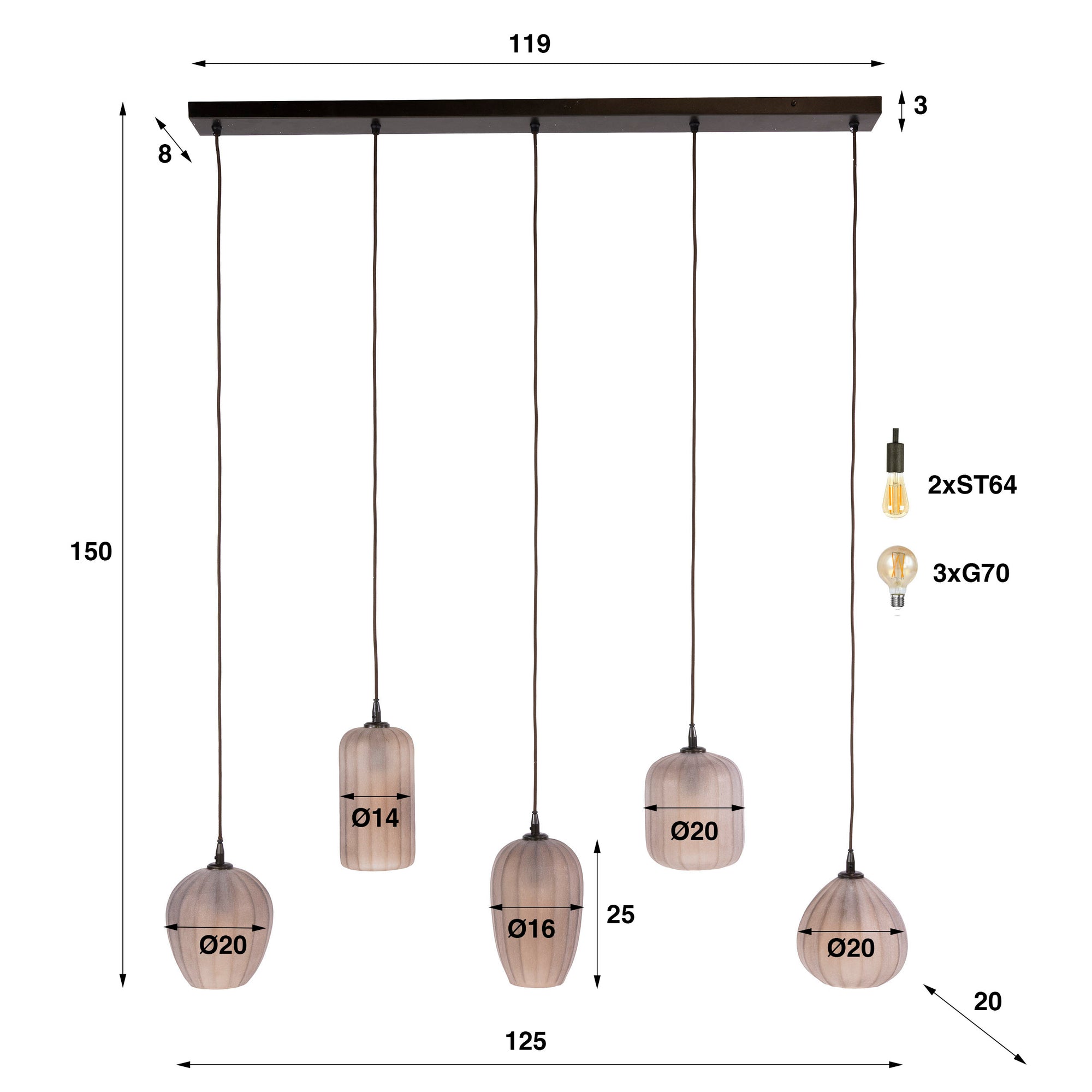 Hanglamp Altura 5L - foto 6