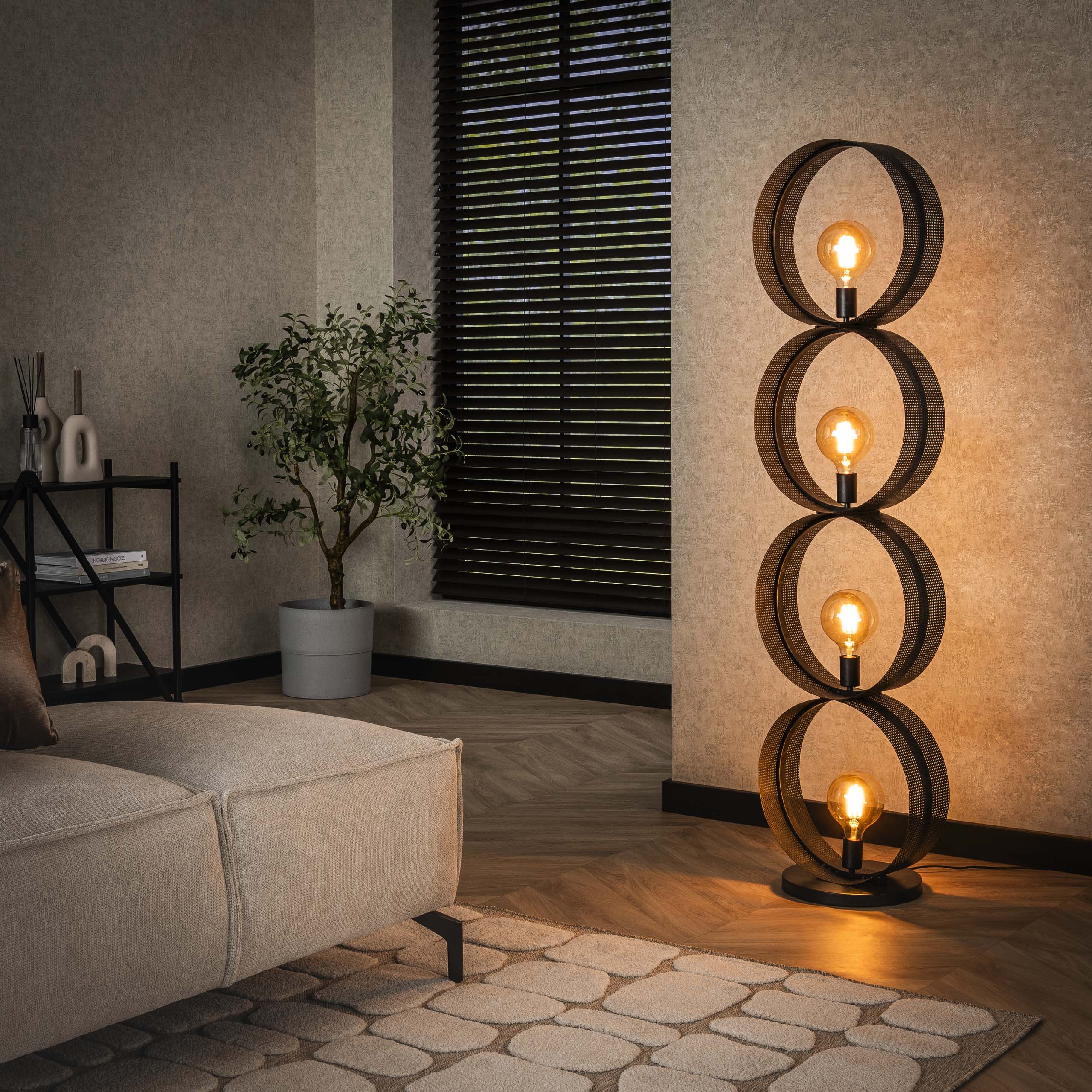 Vloerlamp Ring mesh 4L