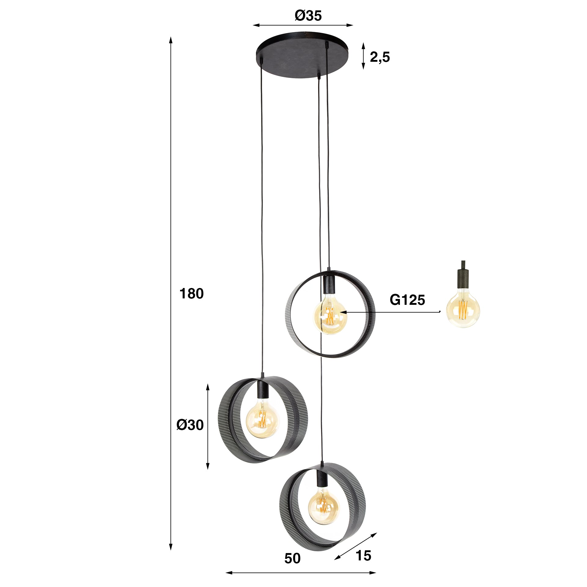 Hanglamp Ring mesh 3L