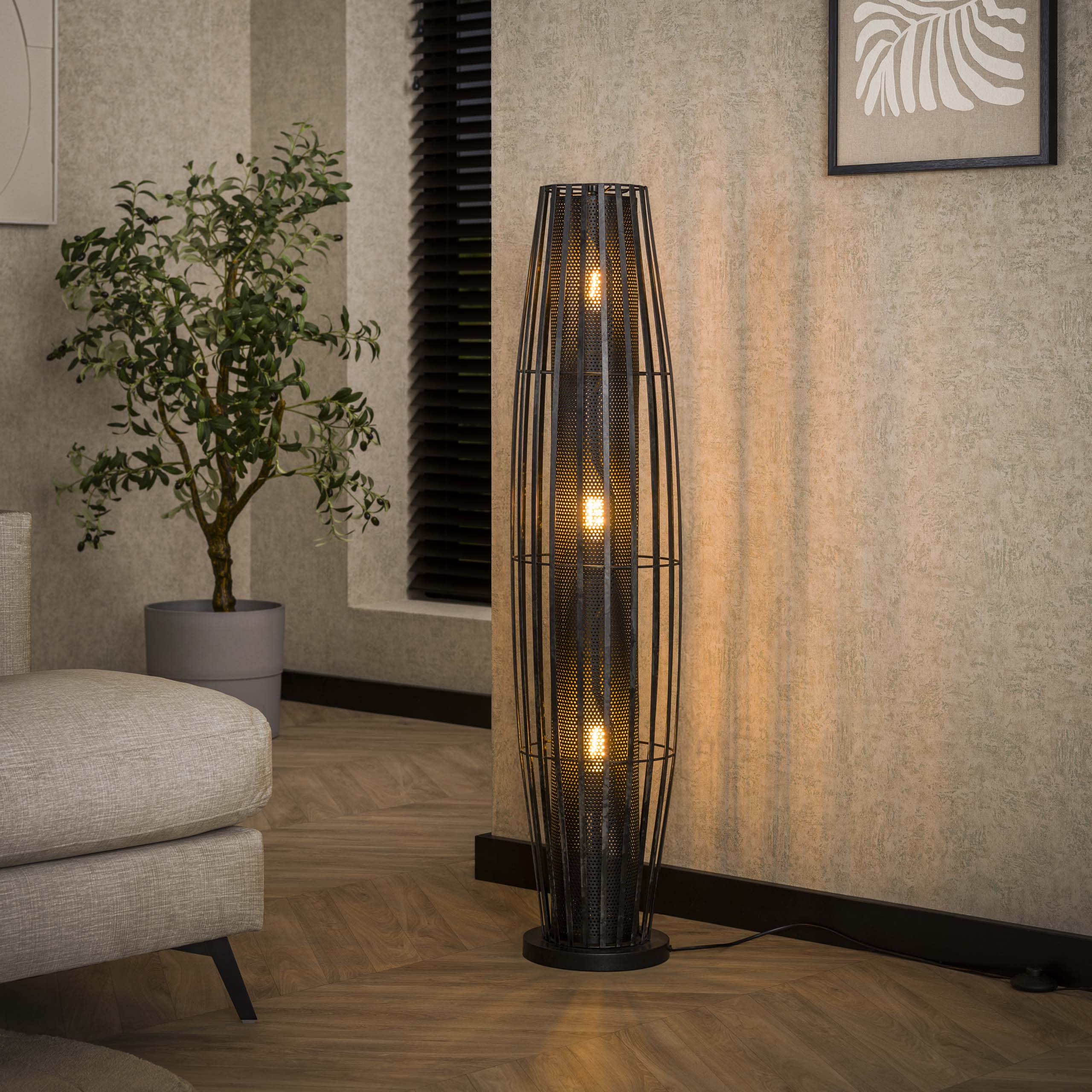 Vloerlamp Cylinder Mesh 3L 120