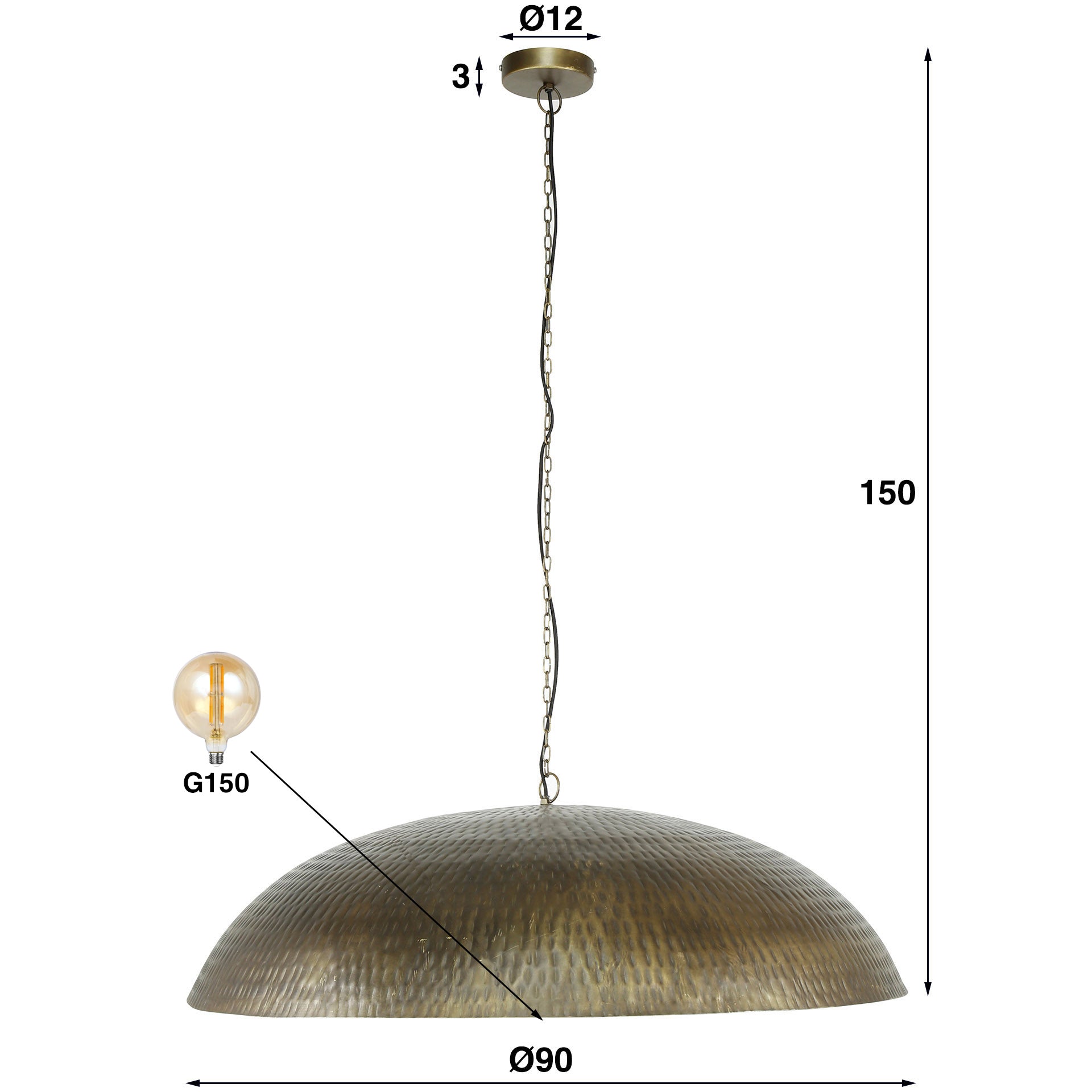 Hanglamp Cupola 1L Ø90
