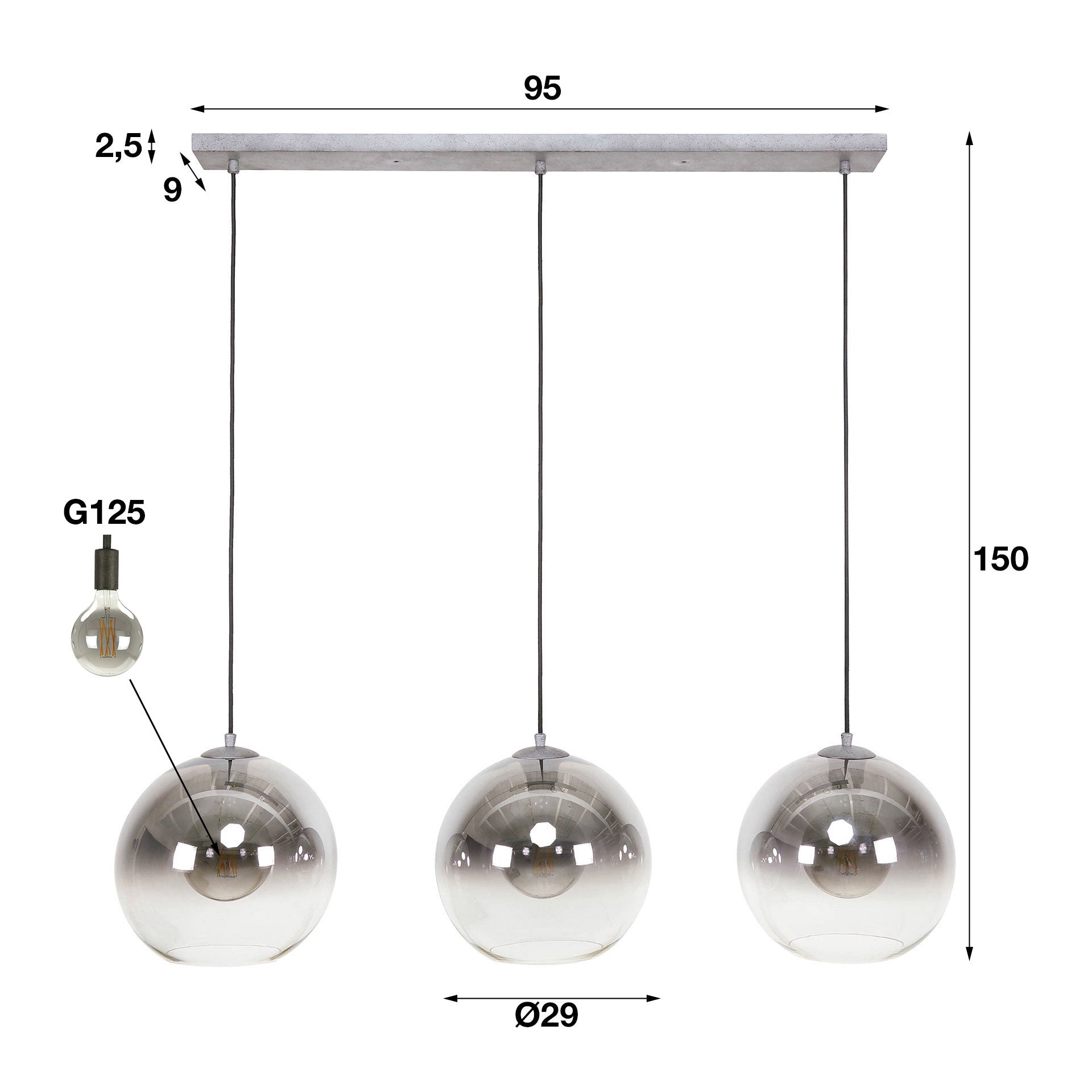 Hanglamp Bubble Shaded 3L