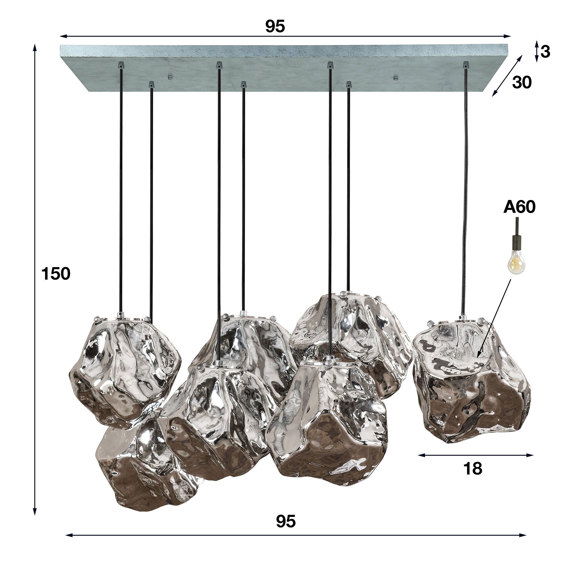 Hanglamp Rock 4+3L