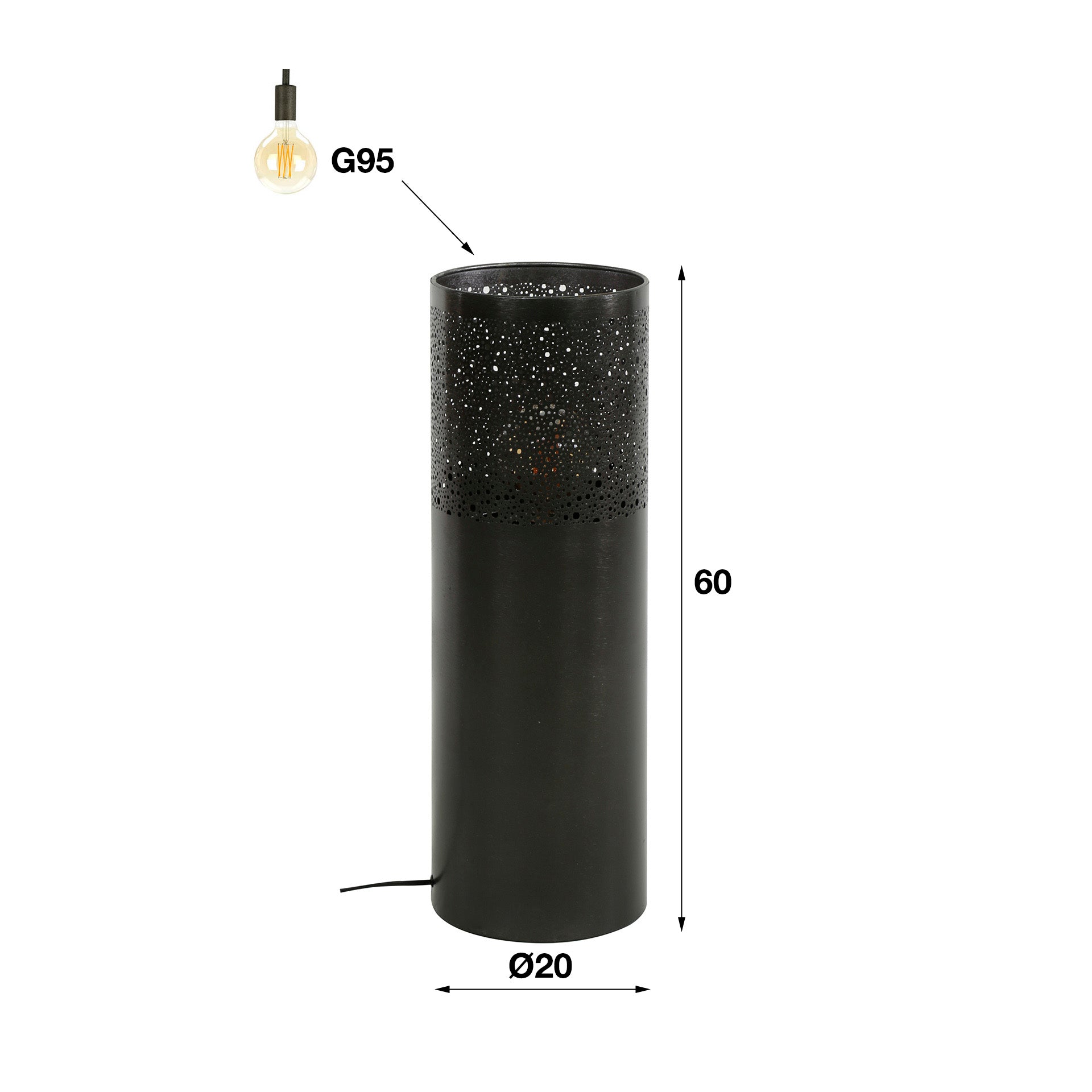 Vloerlamp Cylinder Glow 1L 60