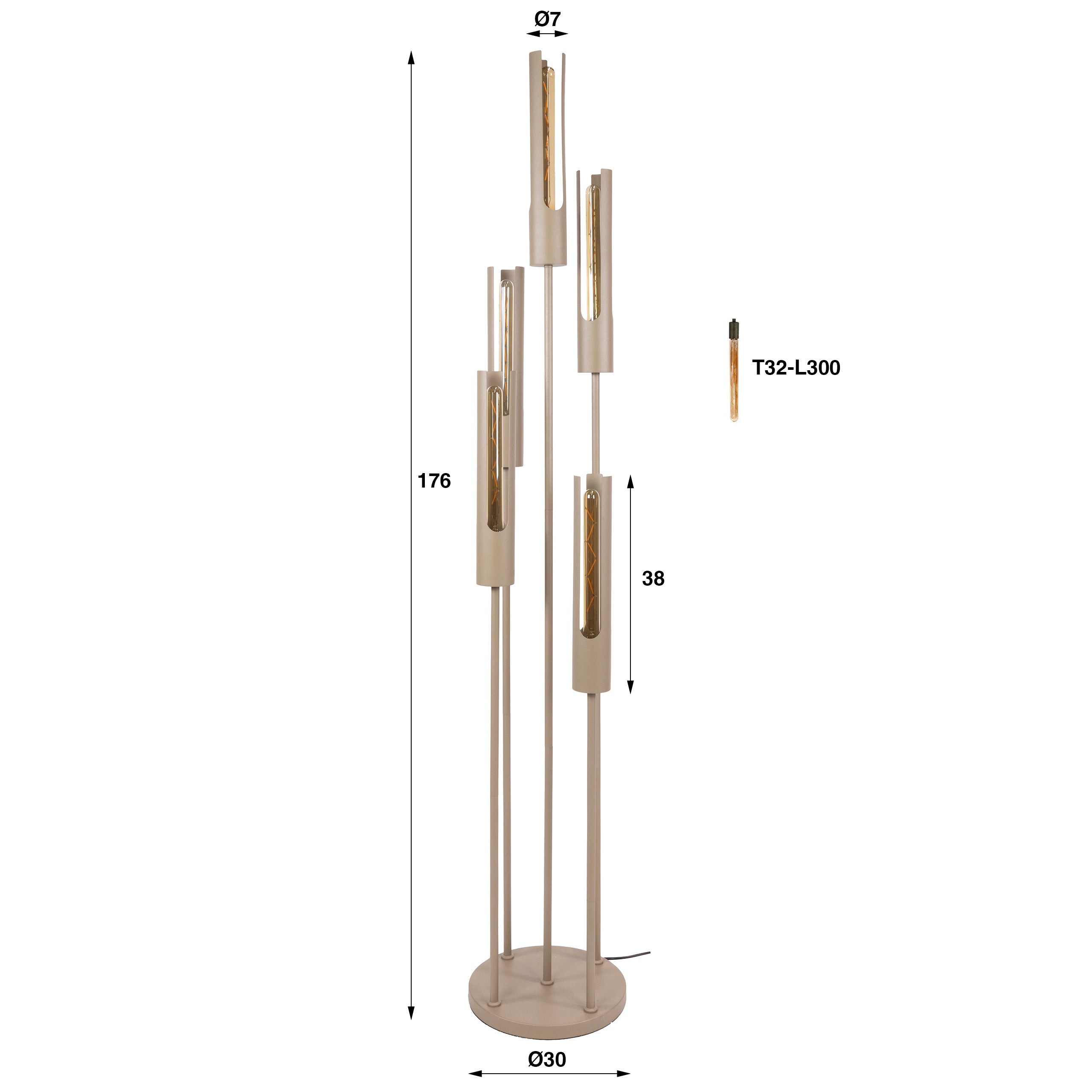 Vloerlamp Tube 5L