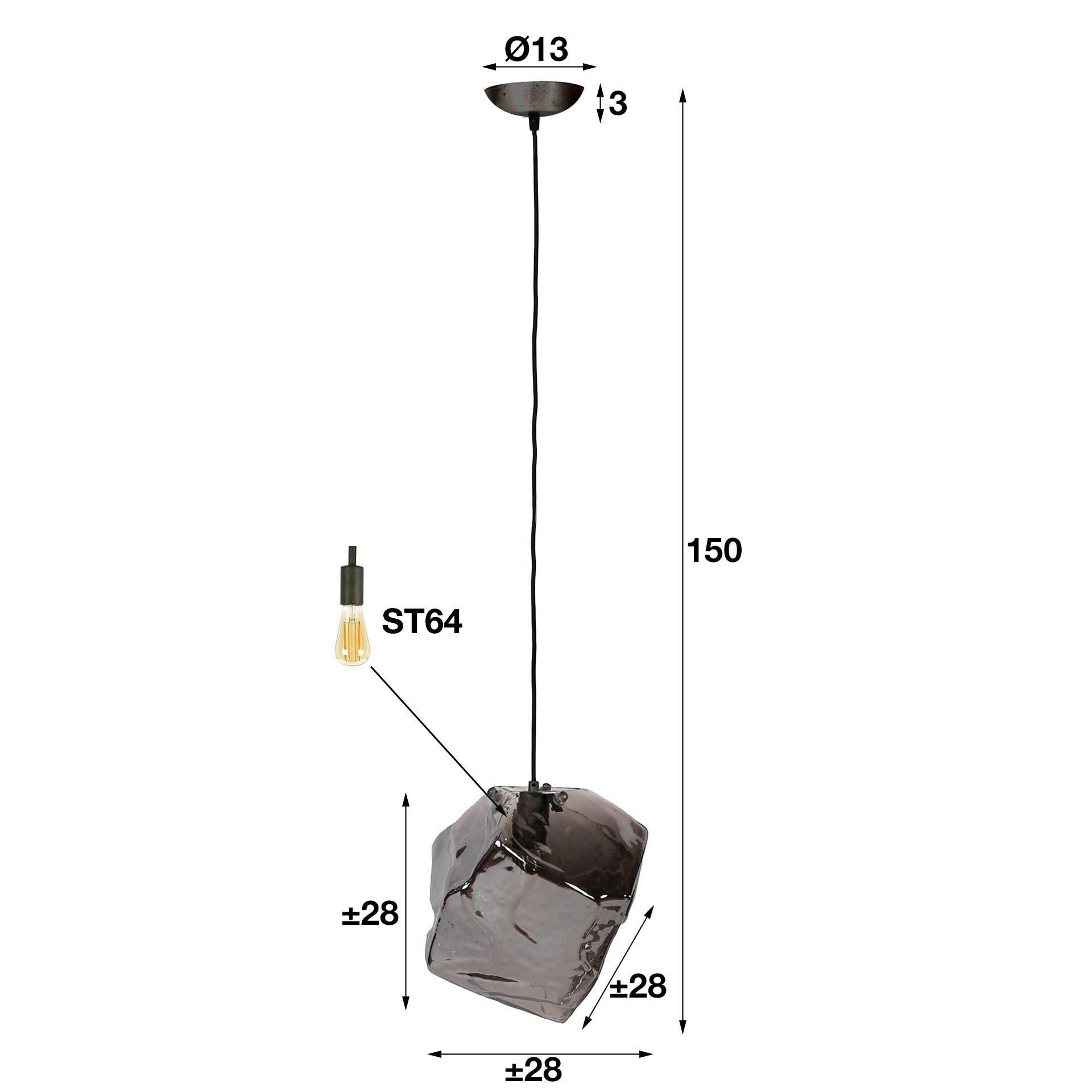 Hanglamp Rock 1L
