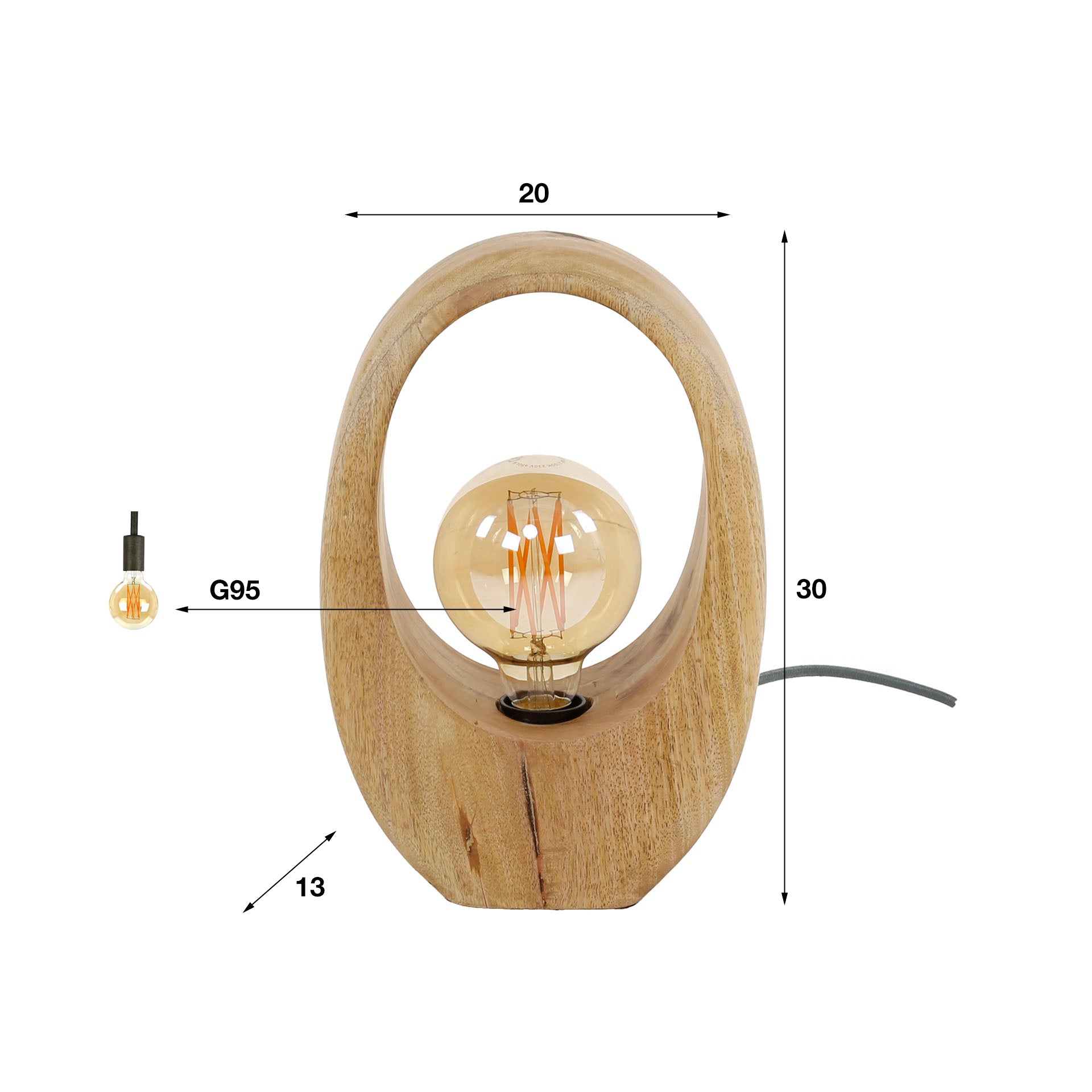 Tafellamp Arch Wood 1L