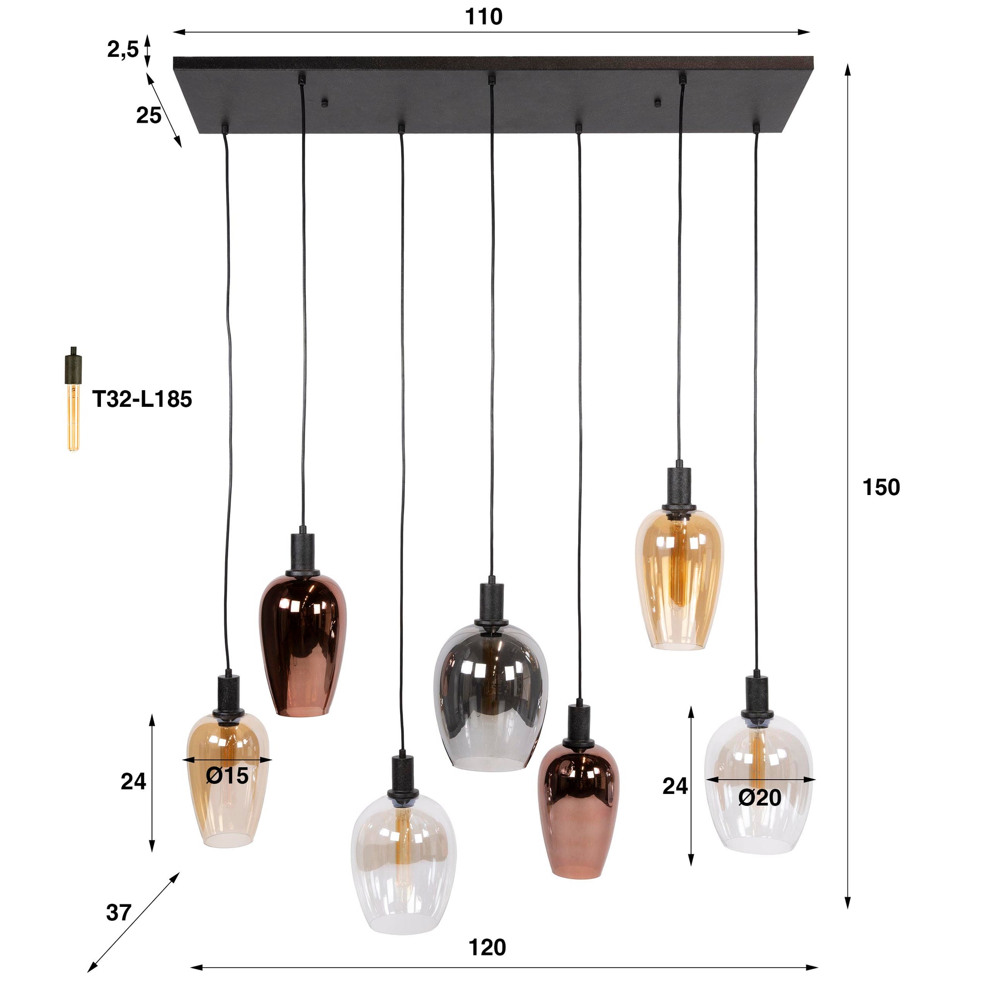 Hanglamp Amfora 7L