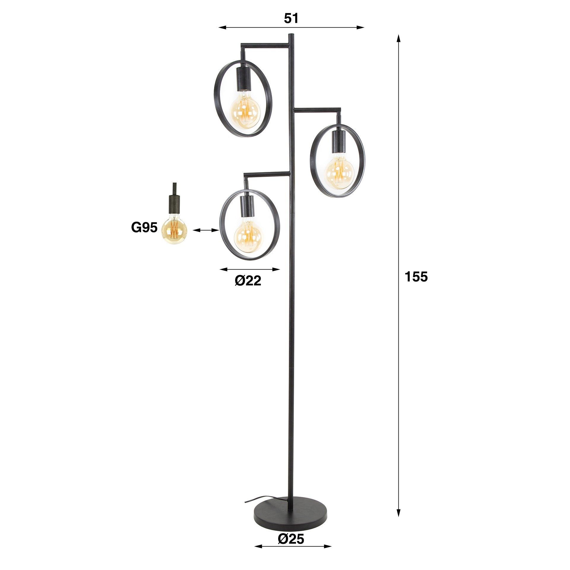 Vloerlamp Ring 3L