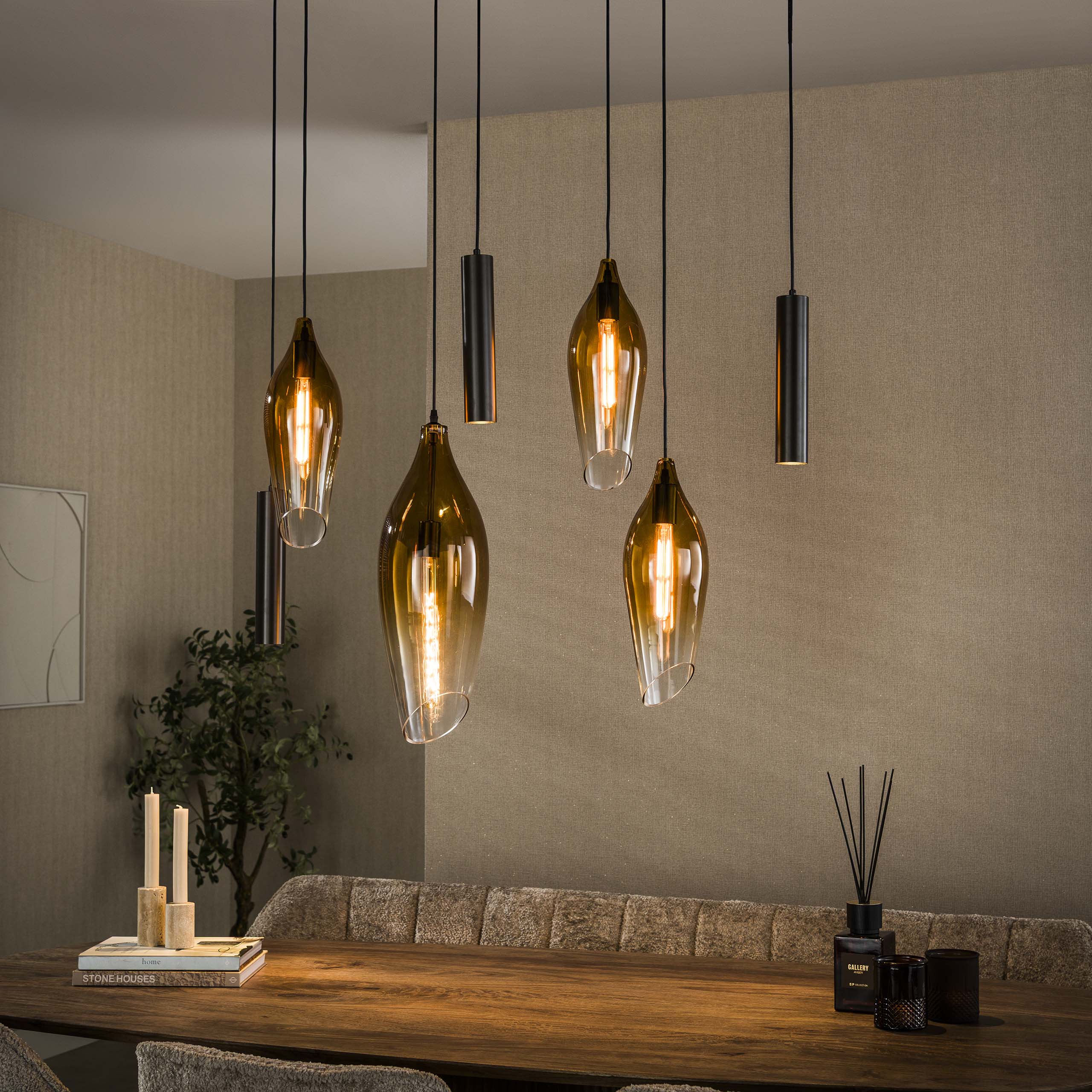Hanglamp Cocoon pendel 4+3L