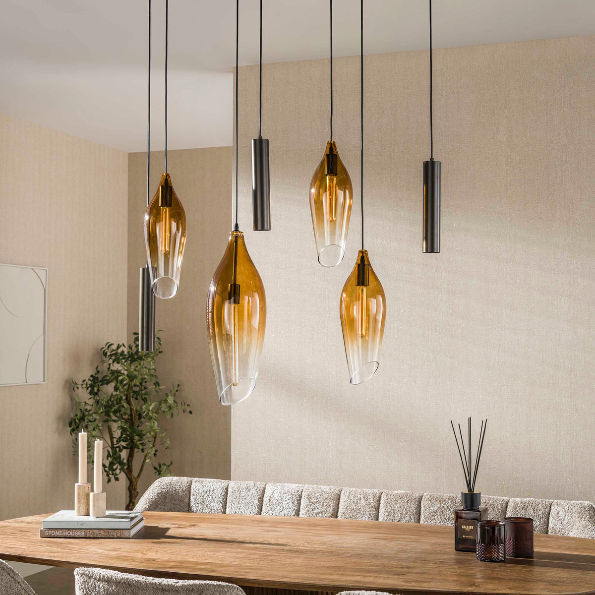 Hanglamp Cocoon pendel 4+3L