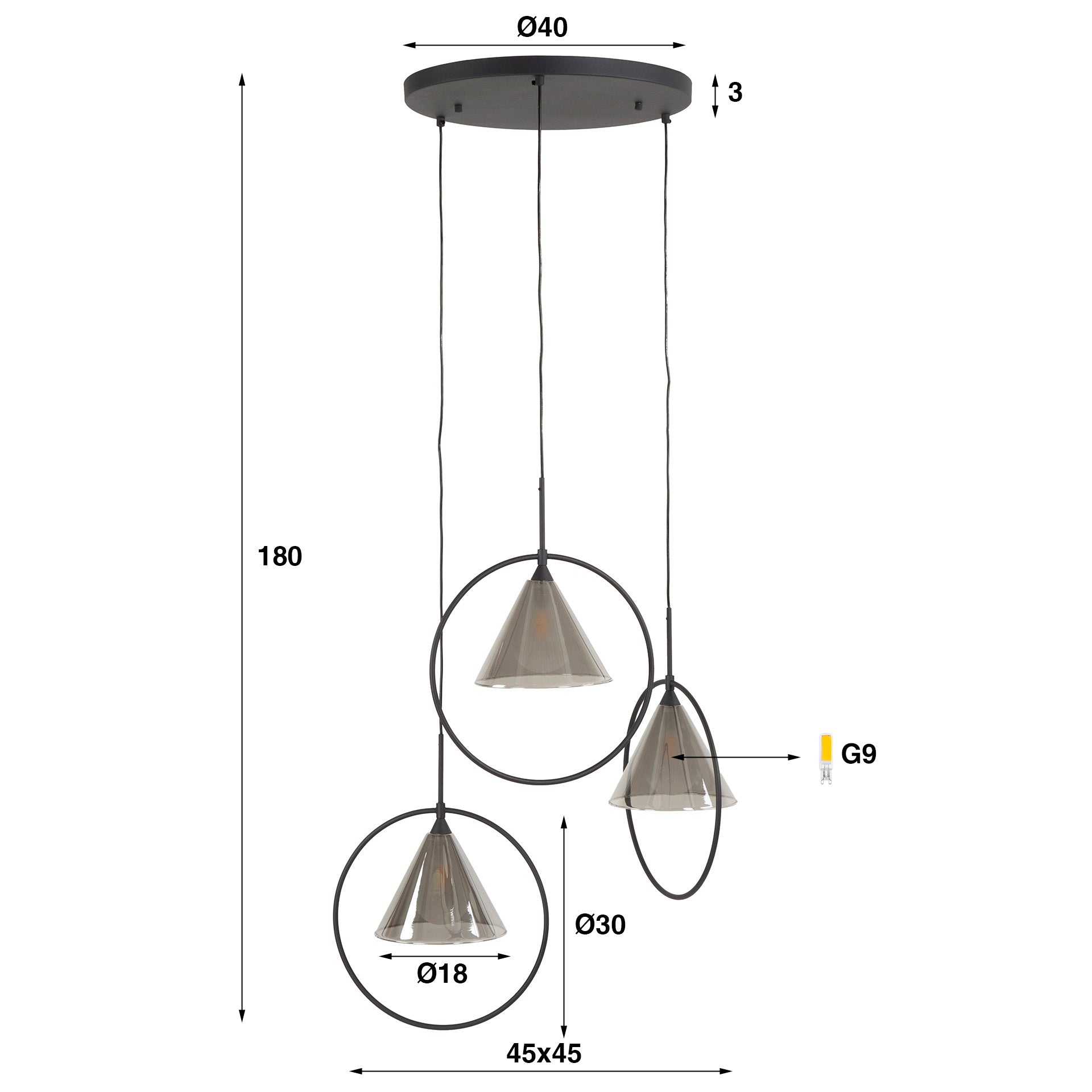Hanglamp Conic 3L - foto 4