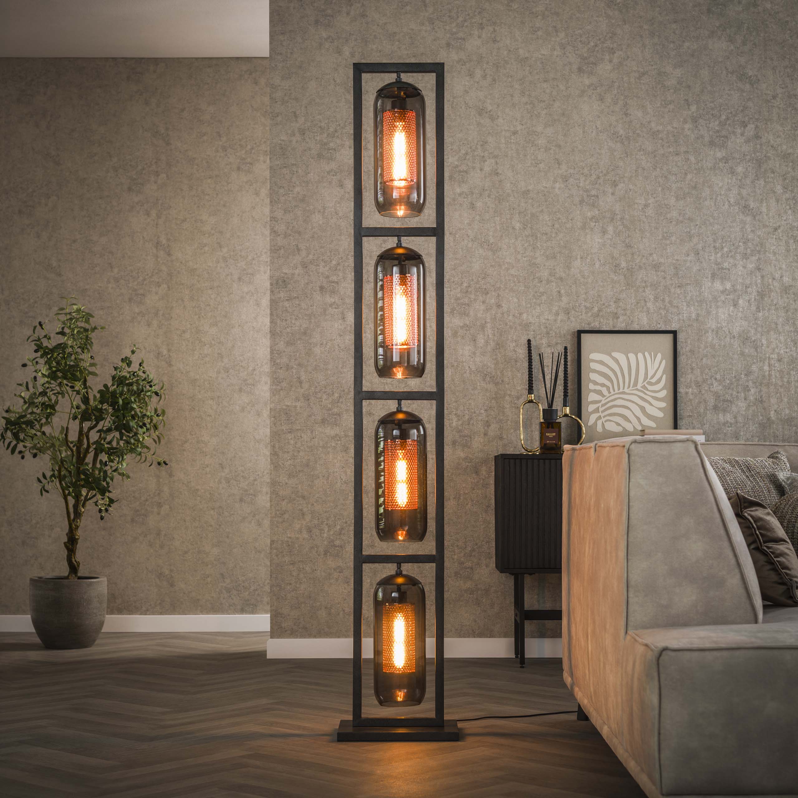 Vloerlamp Smoke Mesh 4L