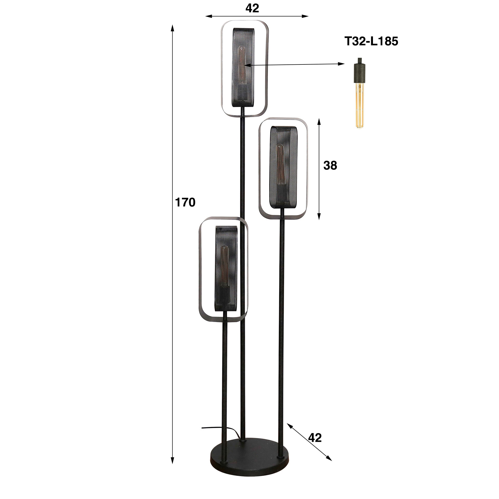 Vloerlamp Mesh Rotate 3L
