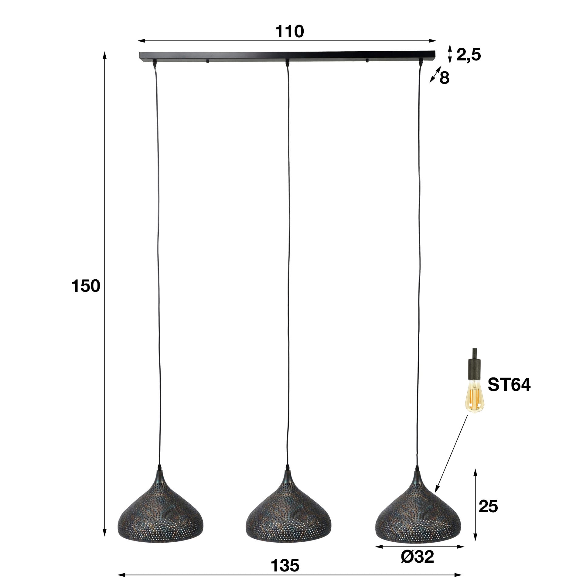 Hanglamp Punch 3L