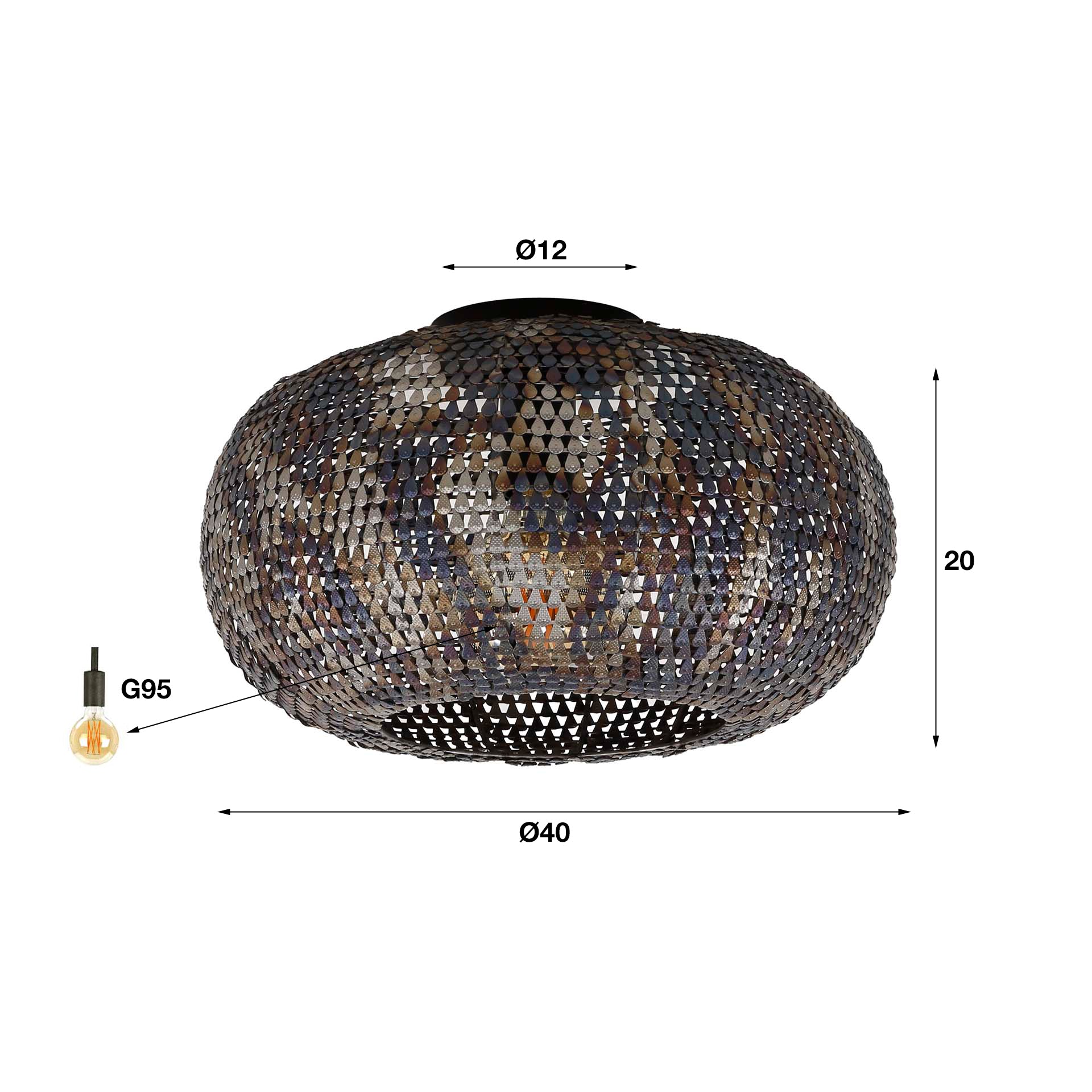 Plafondlamp Armor 1L