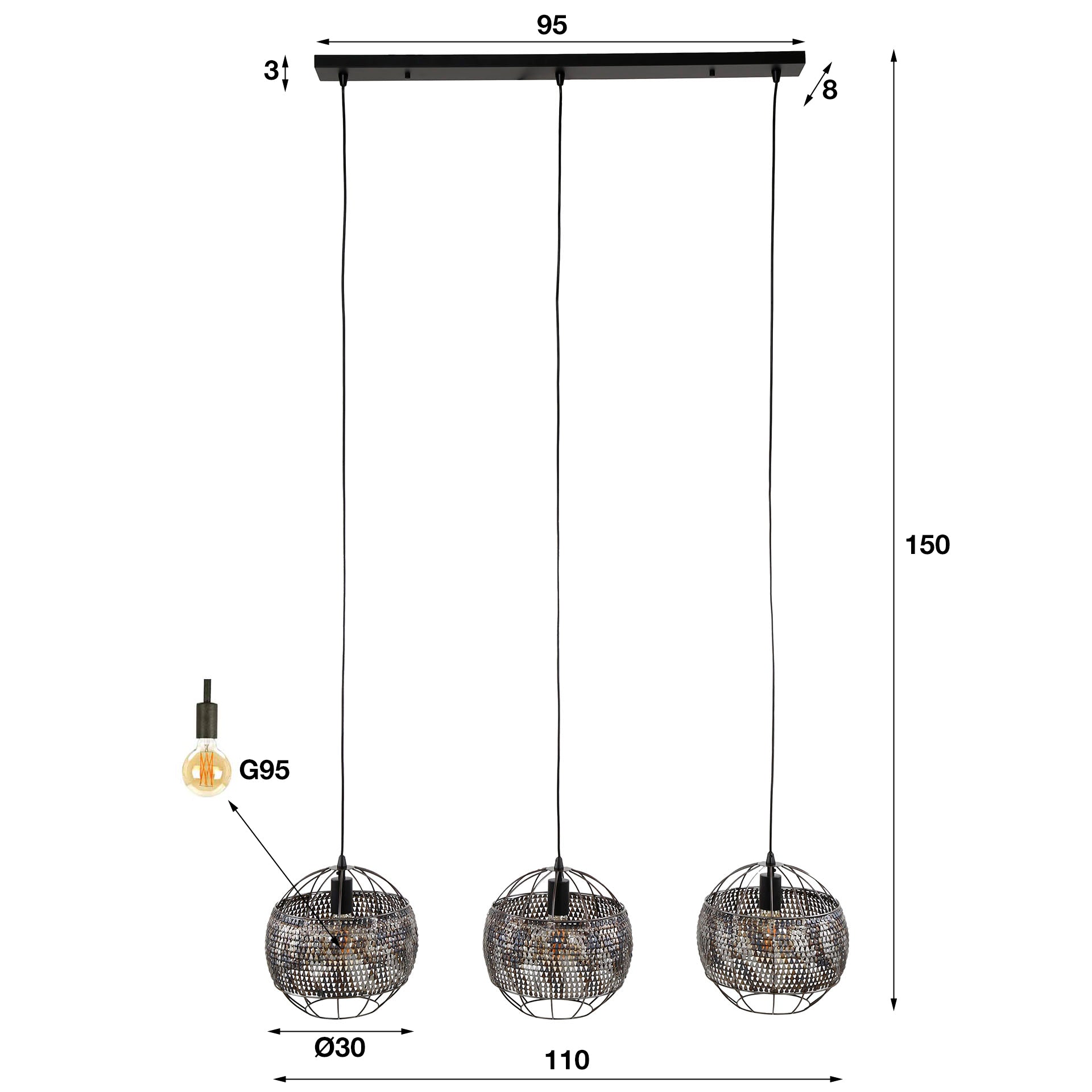 Hanglamp Armor Open 3L