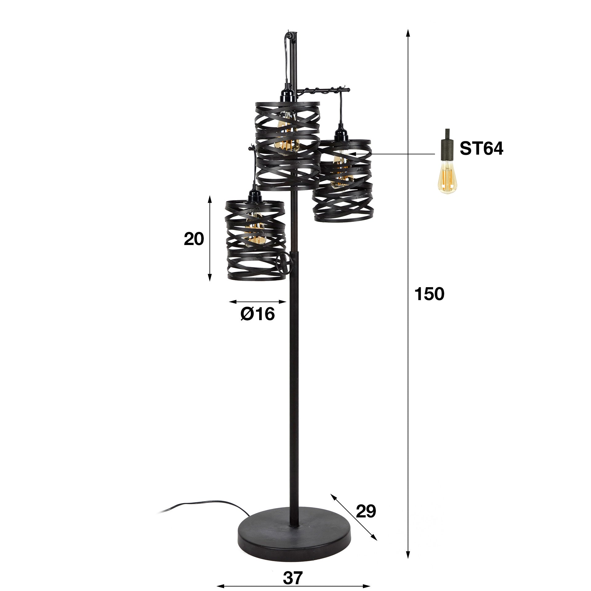 Vloerlamp Spindle 3L